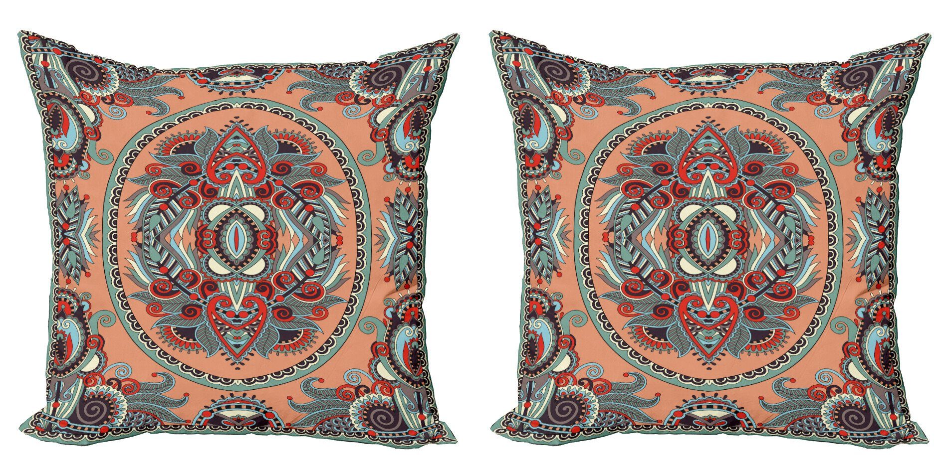 Kissenbezüge Modern Accent Doppelseitiger Digitaldruck, Abakuhaus (2 Stück), Blumen ukranian Teppich