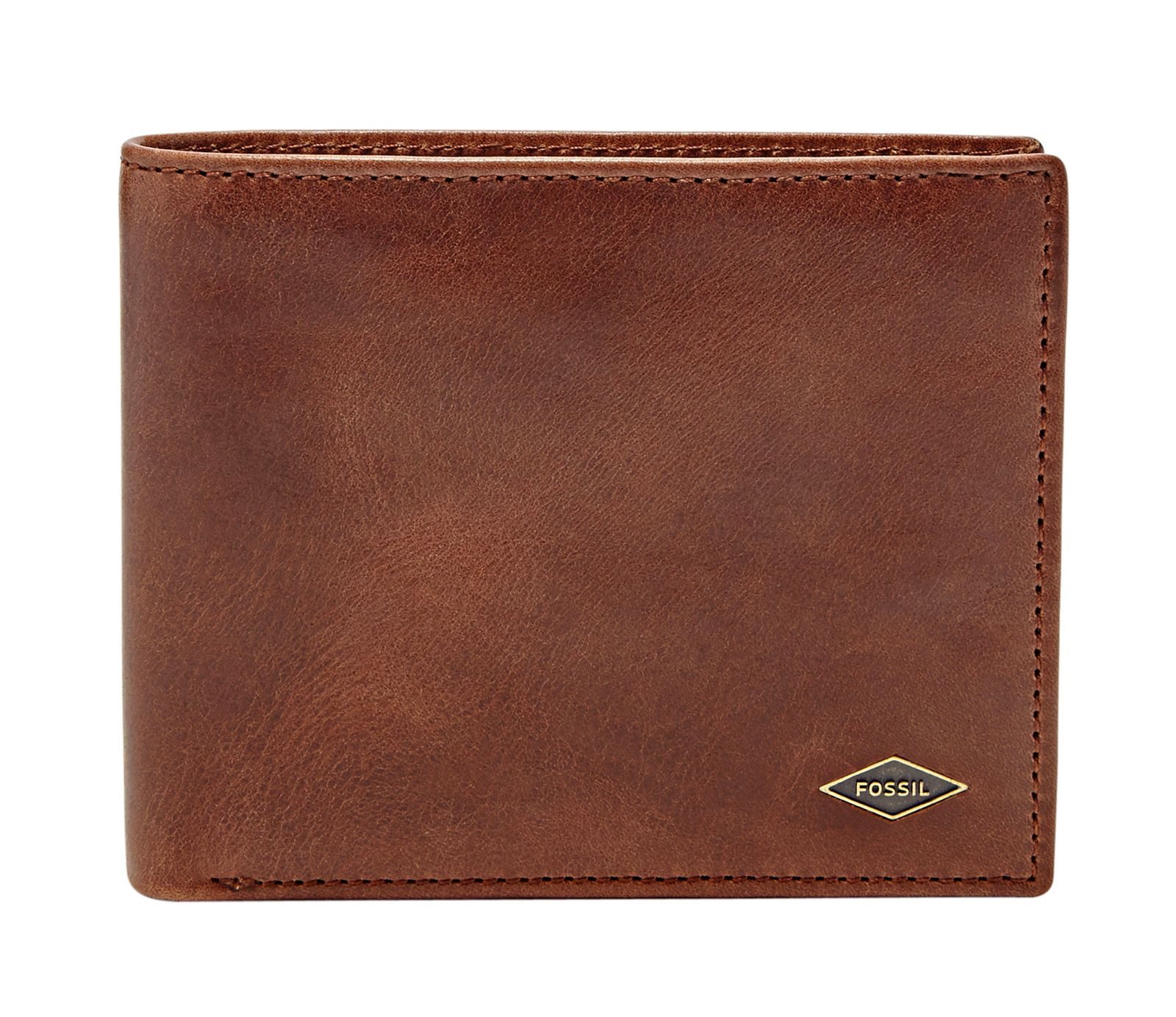 Fossil Geldbörse Large Coin Pocket Bifold, aus echtem Rindsleder mit RFID-Blocker Schutz