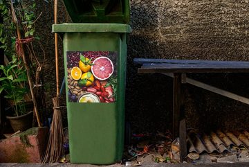 MuchoWow Wandsticker Gemüse - Obst - Farben (1 St), Mülleimer-aufkleber, Mülltonne, Sticker, Container, Abfalbehälter