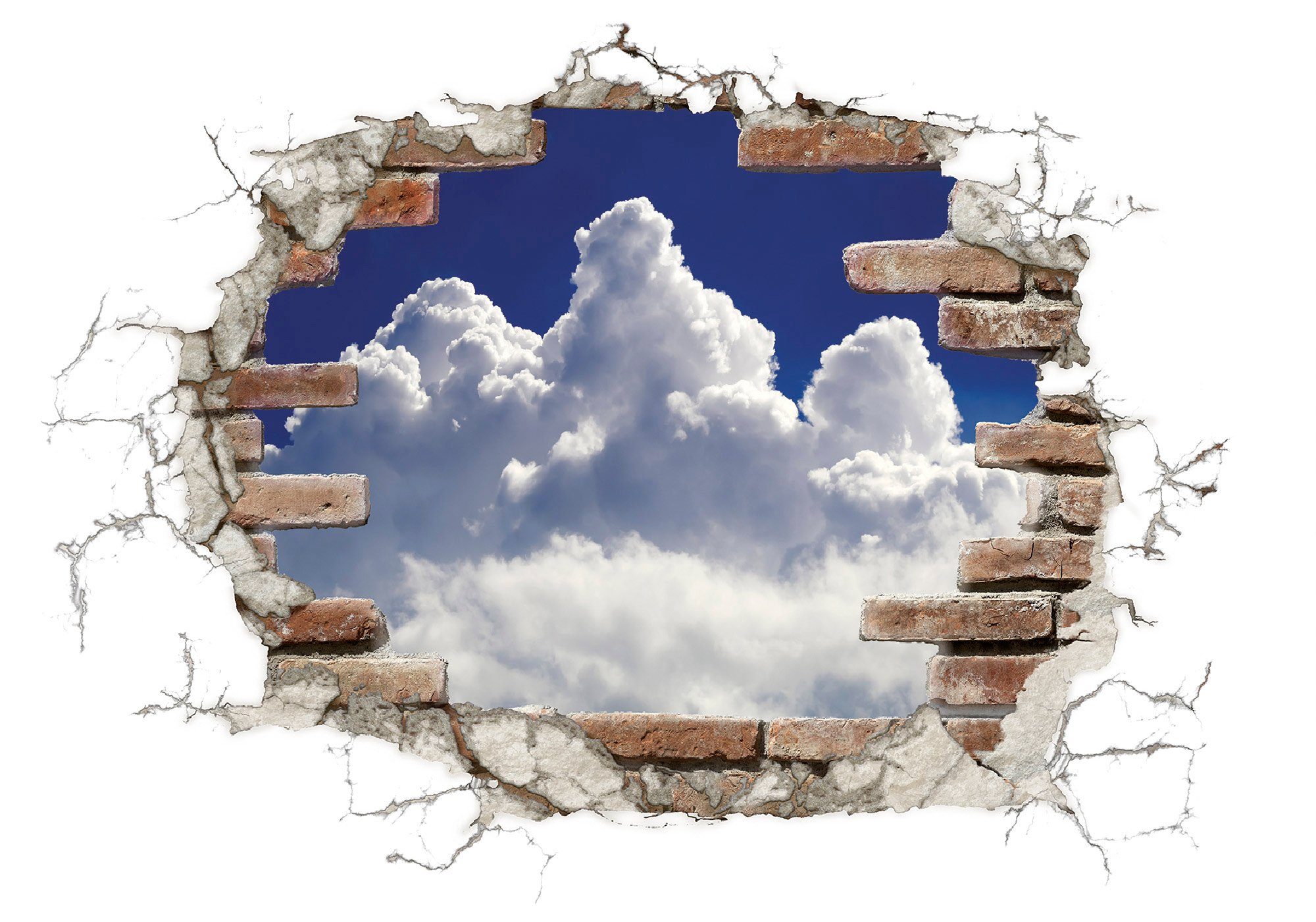 Komar Wandtattoo Break Out Clouds - Größe 100 x 70 cm (1 St), selbstklebend, Wandsticker