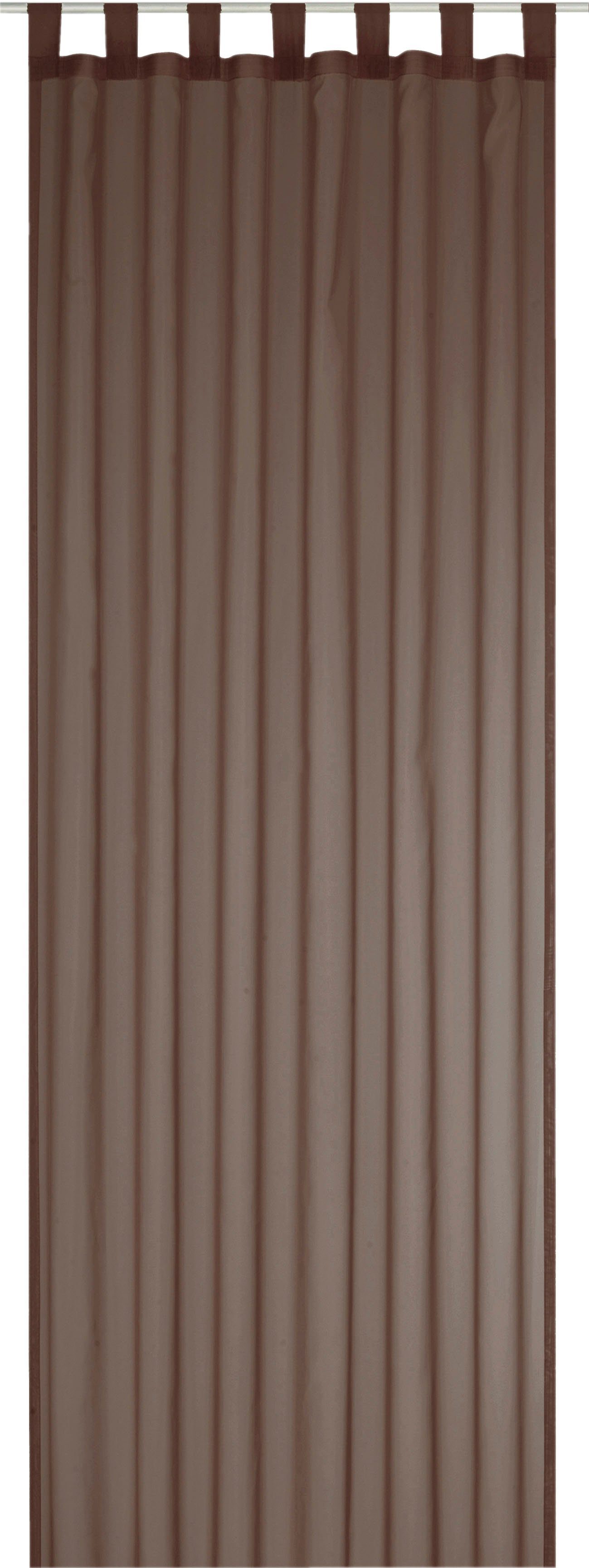 ELBERSDRUCKE Gardine Feel Good Uni 06 braun (1 St), Schlaufen, transparent, Voile