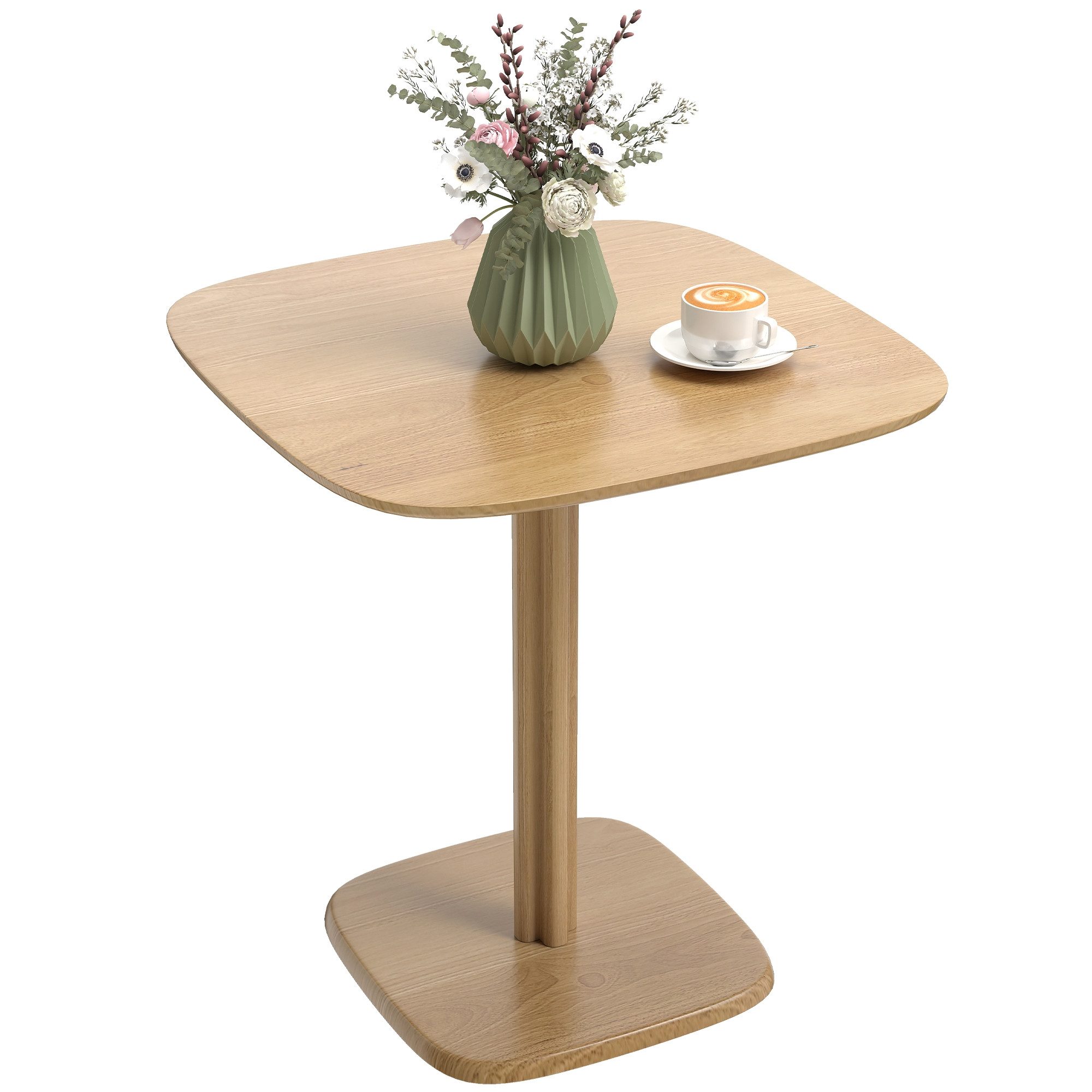 MC Star Esstisch Esstisch, 70 x 70 cm Küchentisch für 4 Personen (aus Kautschukholz für Küche, Esszimmer, Natur)