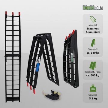 TRUTZHOLM Auffahrrampe TRUTZHOLM 2 x Auffahrrampe klappbar 180 cm Traglast 680 kg Alu schwarz (1-St)