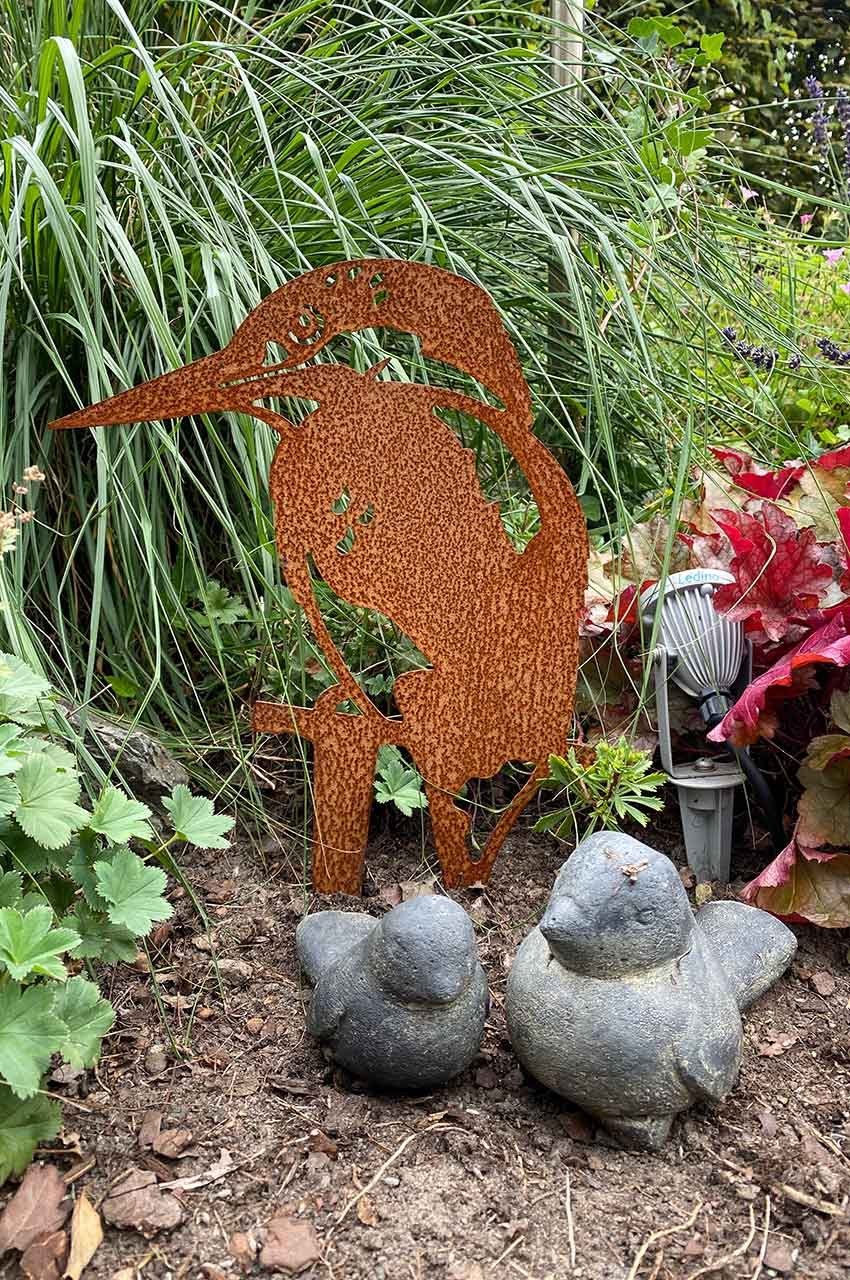 3er Set Garten-Deko Erdmännchen – Rostfarben, Frostsicher, Aus Metall