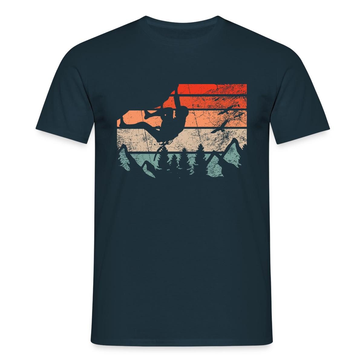 Spreadshirt T-Shirt Bouldern Klettern Berge Retro Vintage Kletter Shirt Männer T-Shirt (1-tlg)