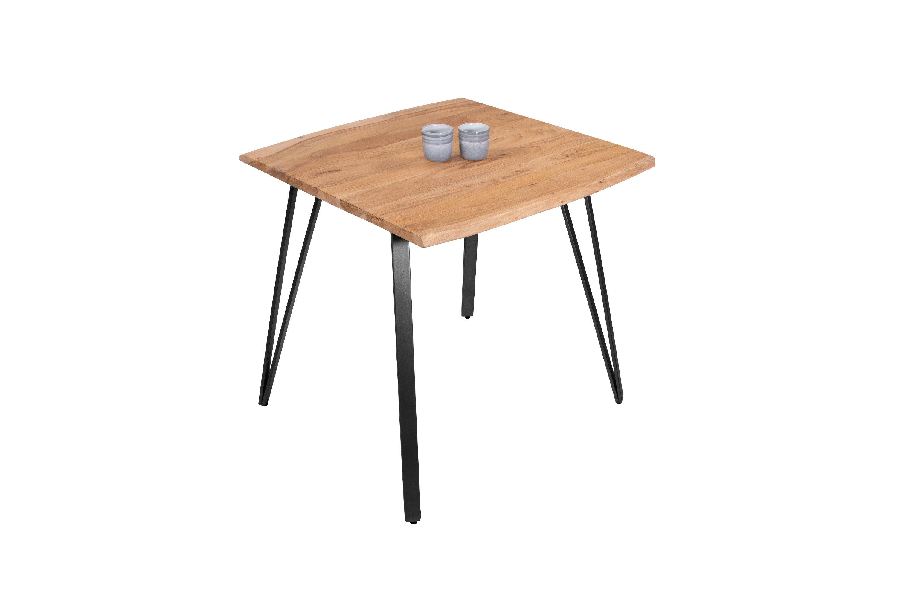 Loreno® Baumkantentisch Celia, massive Akazie, Metallgestell, günstig online kaufen