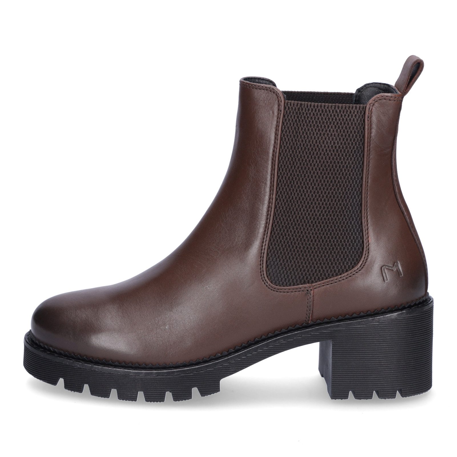 MIDS MARA Damen Stiefelette Glattleder in Braun, Blockabsatz 5,5 cm, Schaft 14,5 cm & Textilfutter