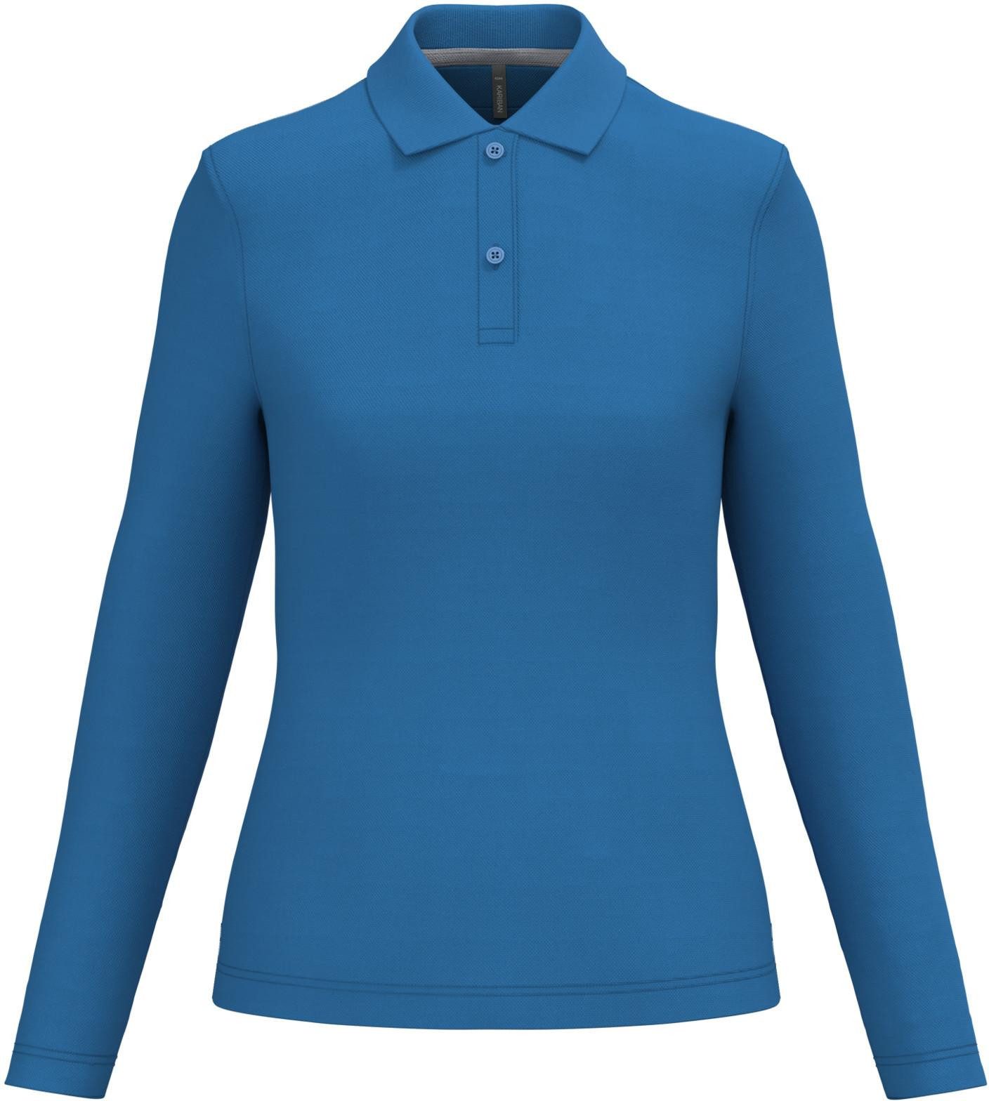 Kariban Langarm-Poloshirt Damen Piqué Poloshirt Langarm