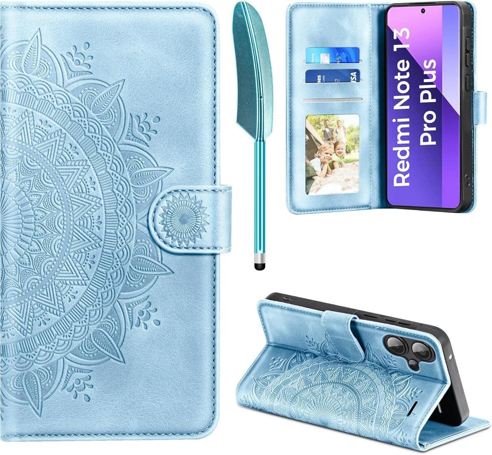 LuxusKollektion Handyhülle Handyhülle Xiaomi Redmi Note 13 Pro Plus 5G Leder Case Standfunktion