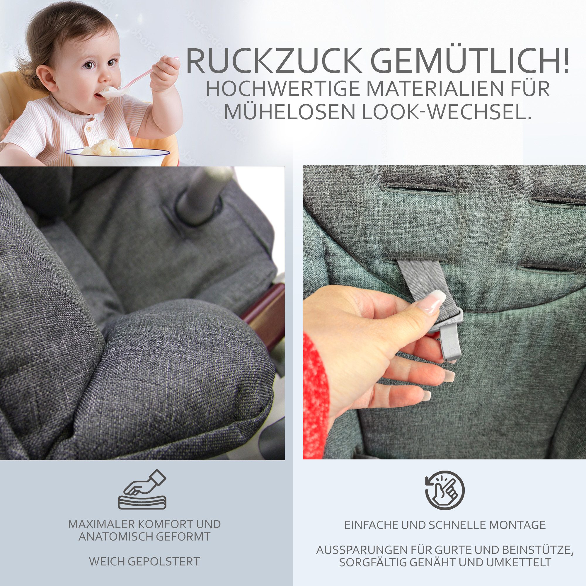 BambiniWelt by Rafael K. Hochstuhlauflage Ersatzbezug Sitzkissen kompatibel günstig online kaufen