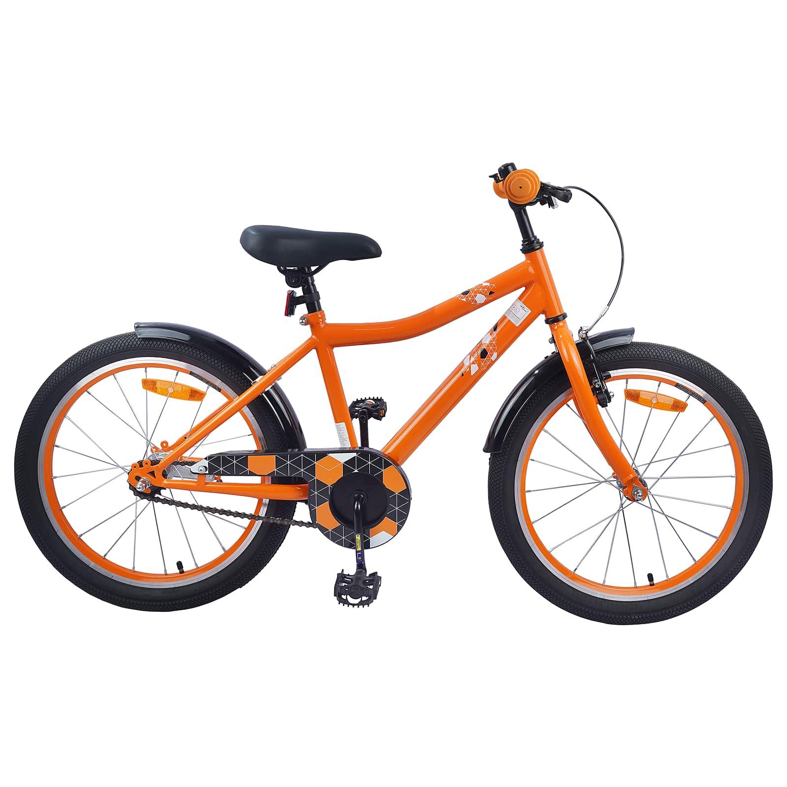 vidaXL Kinderfahrrad 137 x 54 x 79 cm Kinderfahrrad 20 Zoll für 6-11 Jahre alt Orange