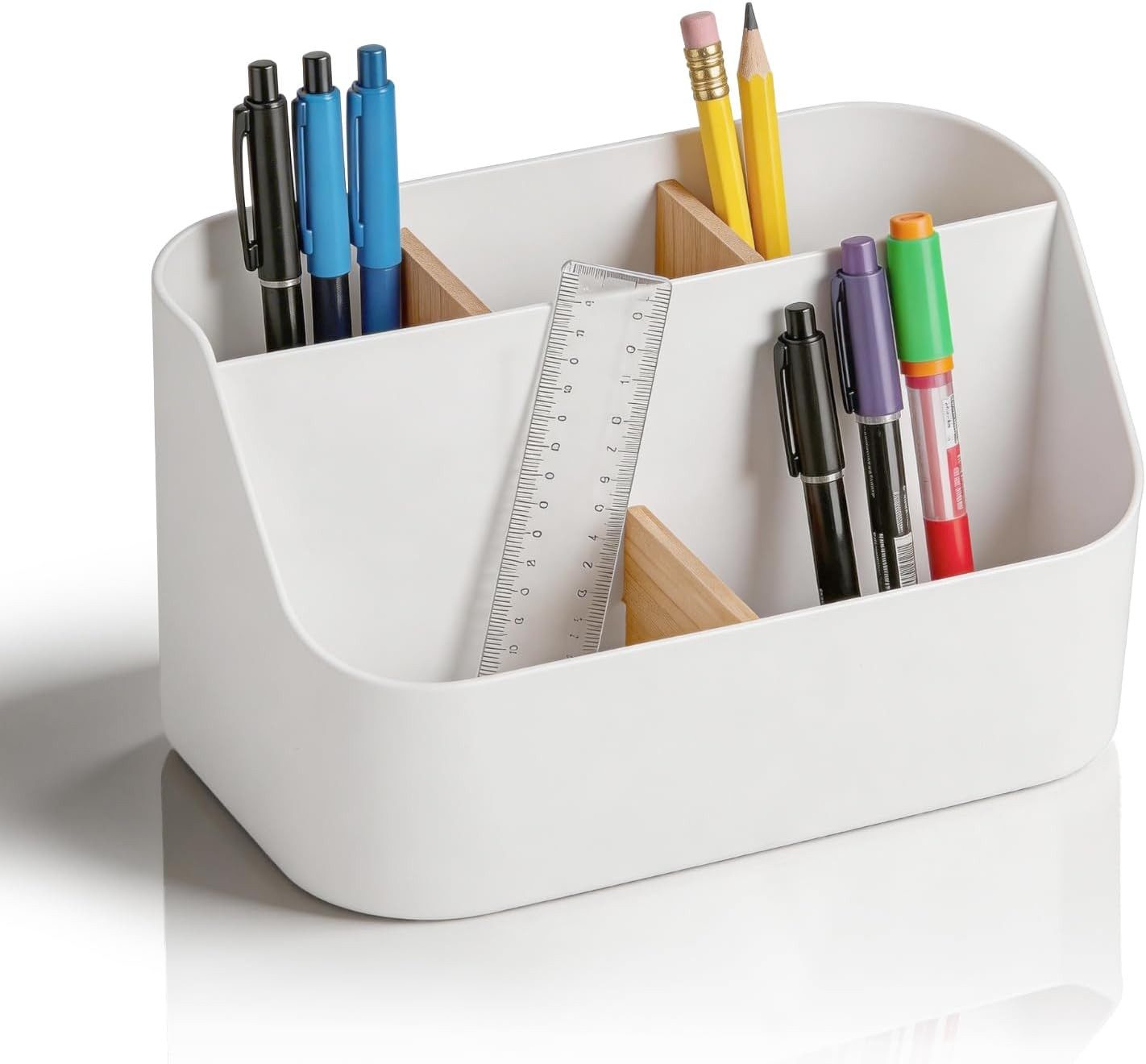 FELIXLEO Organizer Schreibtisch Organizer 5 Fächer Stiftehalter Büro Weiß