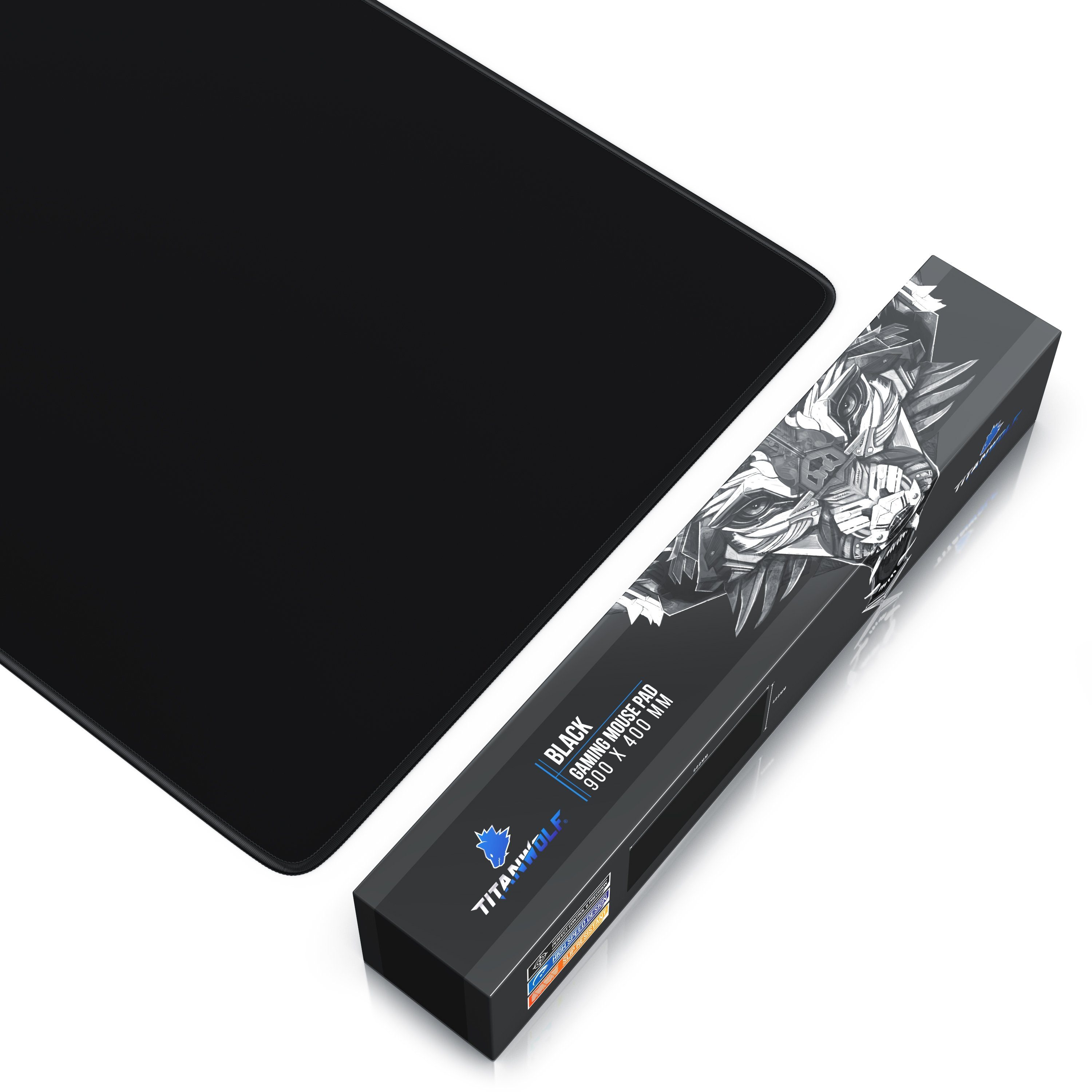 Titanwolf Gaming Mauspad XXL Speed Mousepad 900 x 400 x 3 mm, große Tischunterlage (1-St), rutschfest, abwaschbar, Geschwindigkeit & Präzision, schwarz – Bild 4 von 5