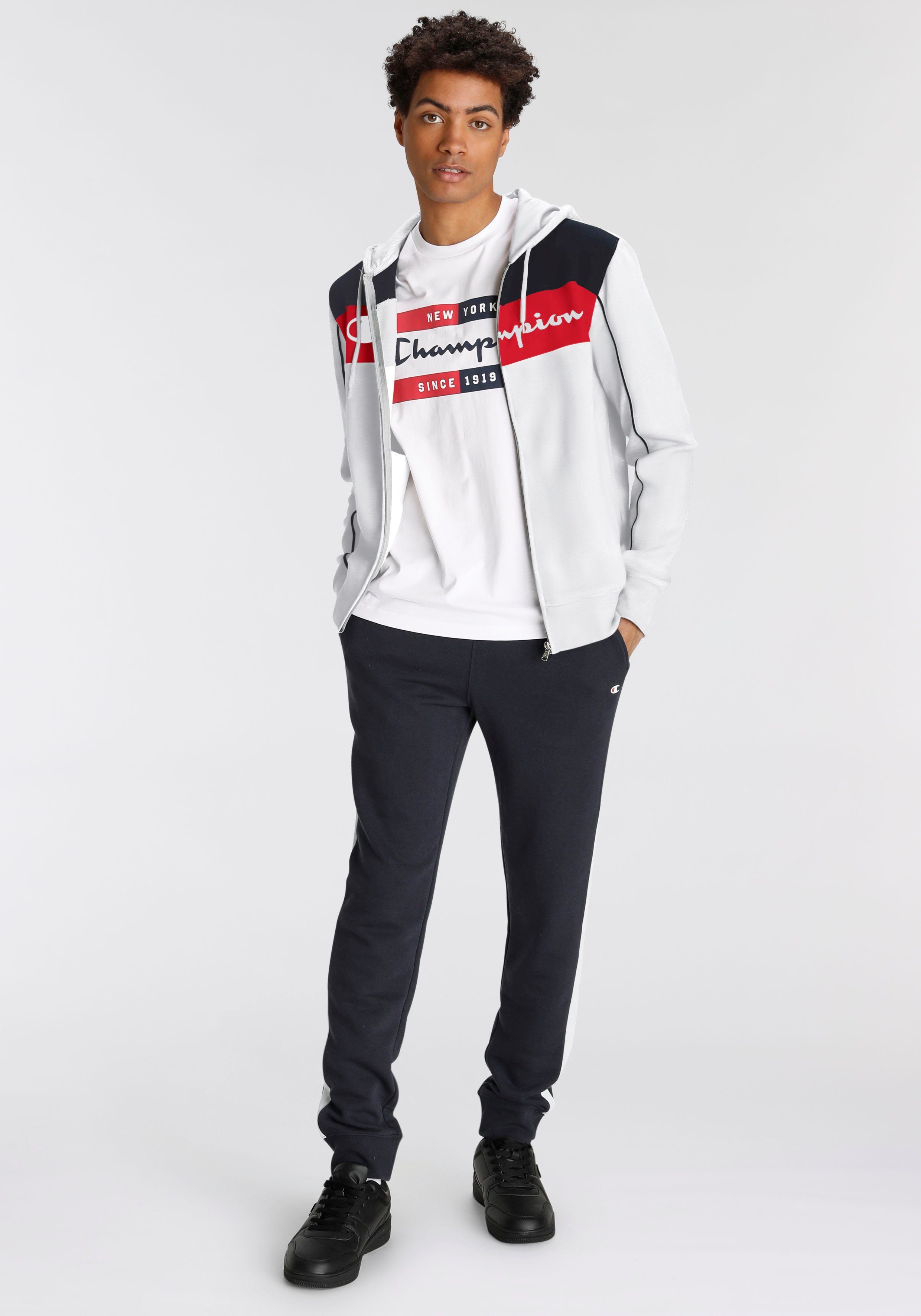 Full Champion (2-tlg) Hooded Suit Jogginganzug Zip weiß