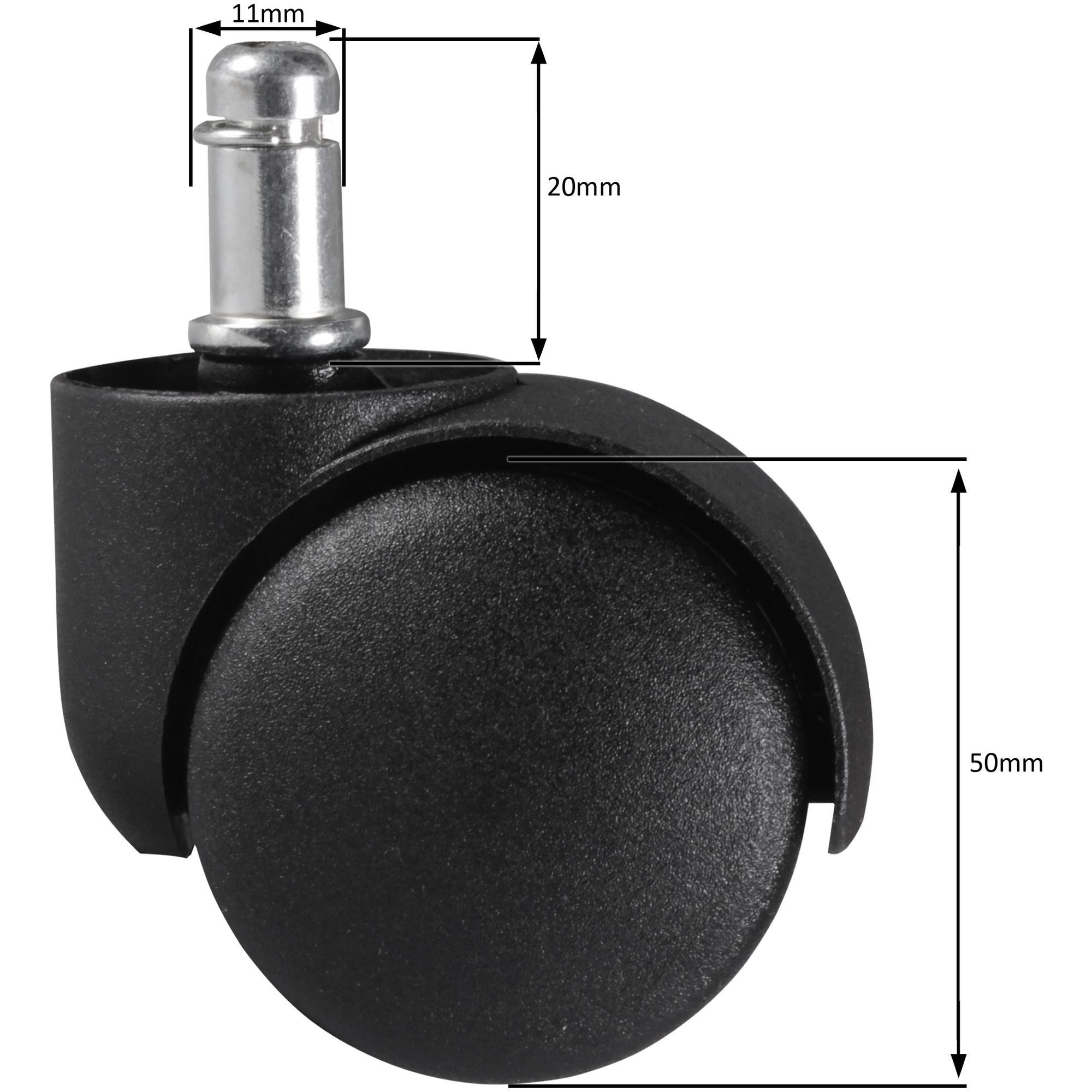 freiraum Stuhlrolle SPM1.910, (5stk) in Schwarz, 100% Polyurethan - 5x5cm (HxD)