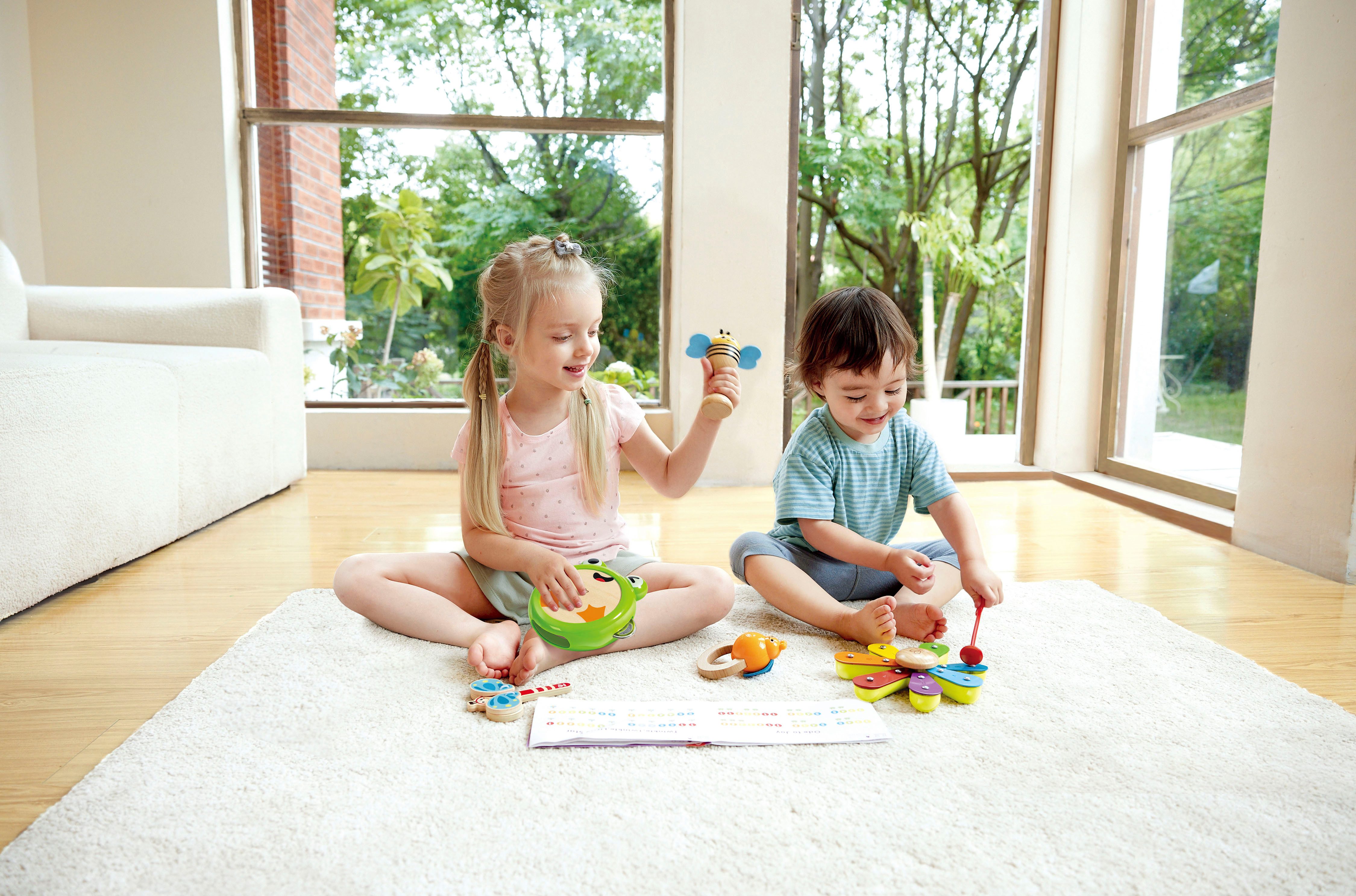 Hape Spielzeug-Musikinstrument Rhythmus-Kit Natur, (Set)