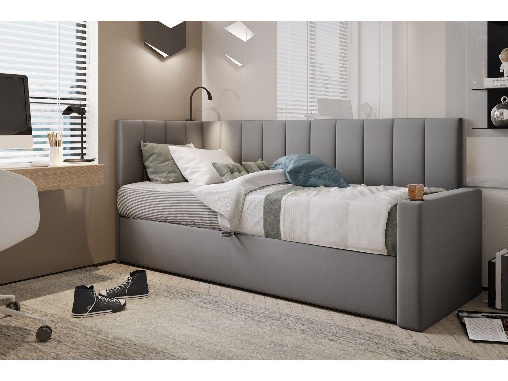 TRADA Boxspringbett TOKIO - Bett mit Lampe, Getränkehalter, USB-C (Bett + M günstig online kaufen