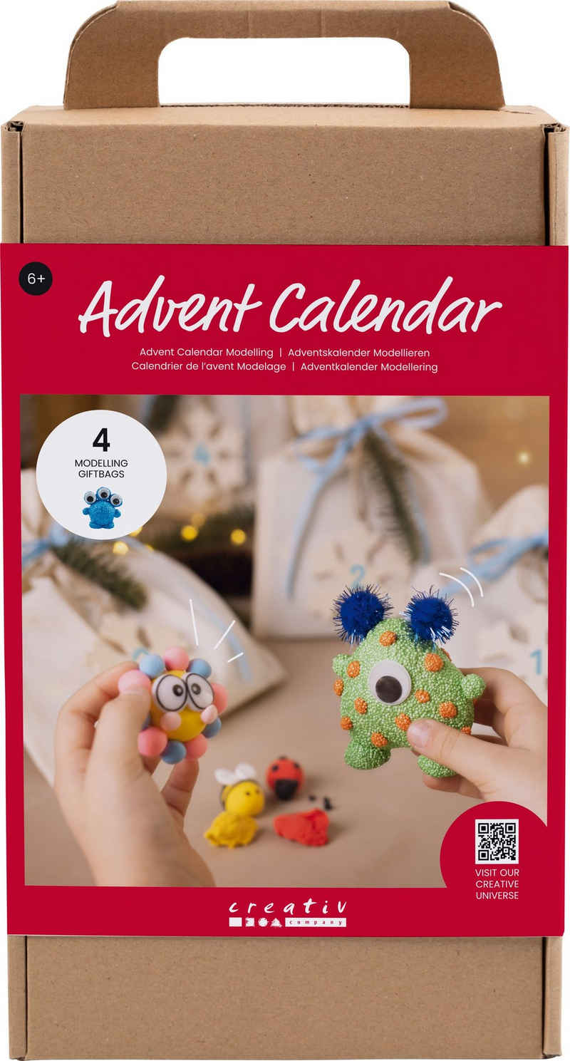 creativ company Kreativset Adventskalender Modellieren Monster, (28-tlg), 28 Teile