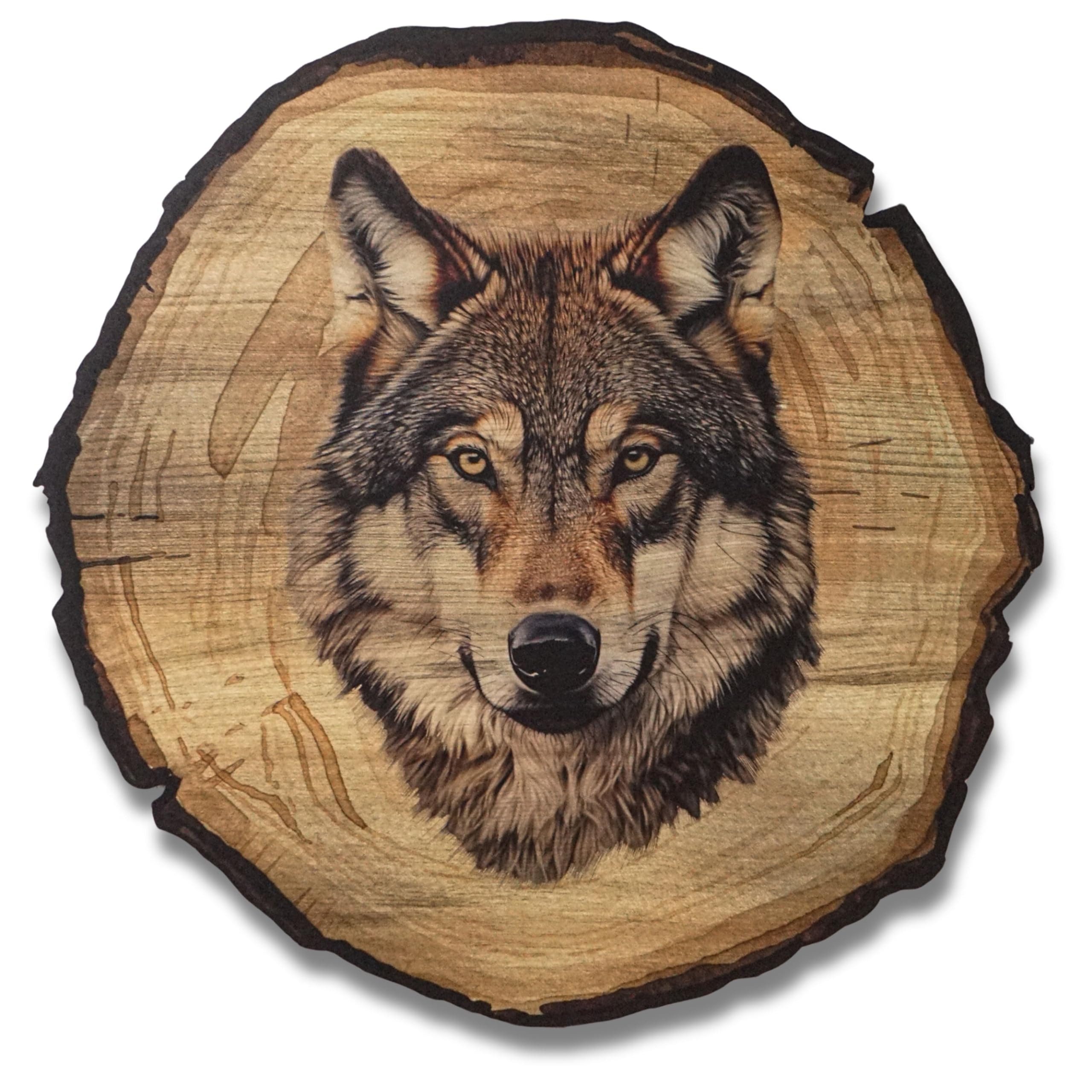 DARO Design Wandbild Wildtiere Jagd Wandbilder Wand Deko Bilder Natur, (Wolf - Bild klein Wohnzimmer Flur Arbeitszimmer Schlafzimmer Diele Einteilig Rund Fotodruck Jagd & Wildtiere), 20cm