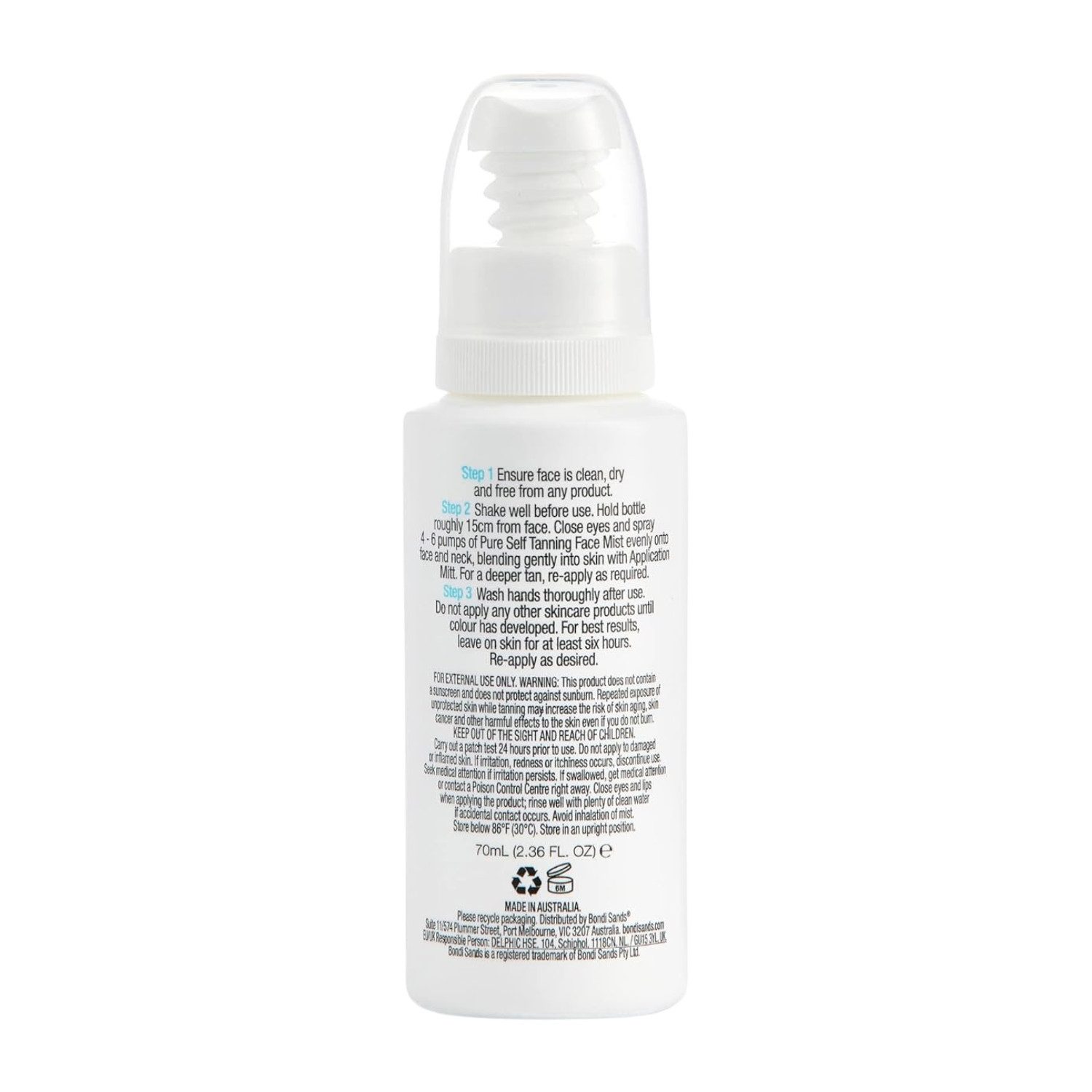 Bondi Sands Selbstbräunungsöl Bondi Sands Pure Tanning Face Mist Gesichtsbräuner 70ml feuchtigkeitss