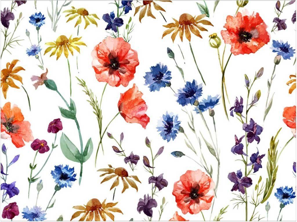 Tischsetmacher Platzset (Platzsets) Tischset, Platzset abwaschbar - Wiesenblumen - 4 Stück aus erstklassigem Vinyl (Kunststoff) 40 x 30 cm