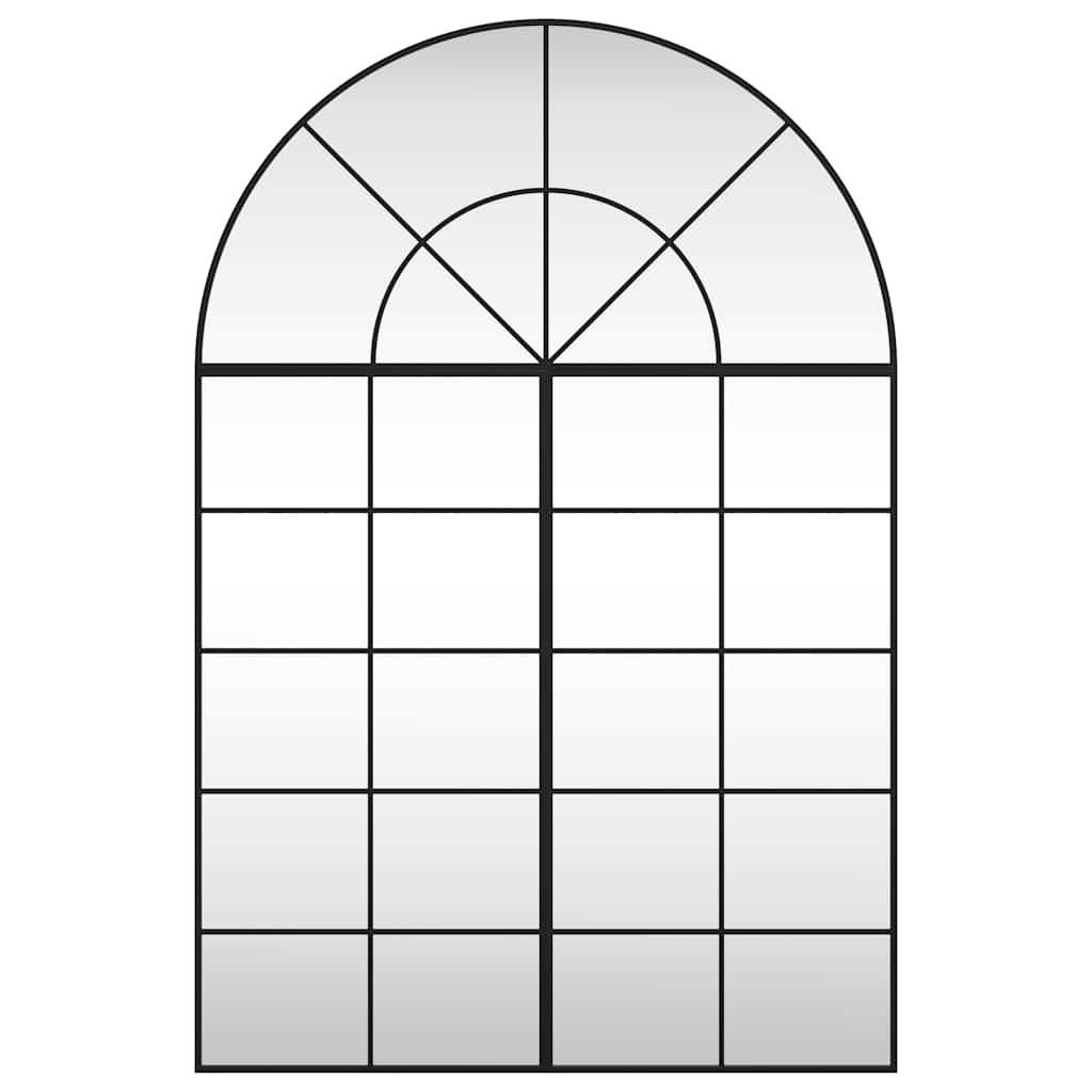 vidaXL Spiegel Wandspiegel Schwarz 100x150 cm Gewölbt Eisen (1-St)