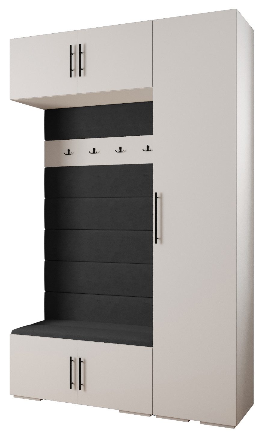ABIKS MÖBEL Kompaktgarderobe INOVA 3 SATZ 19 Möbelset, Garderobe mit Kleiderstange und Regalen