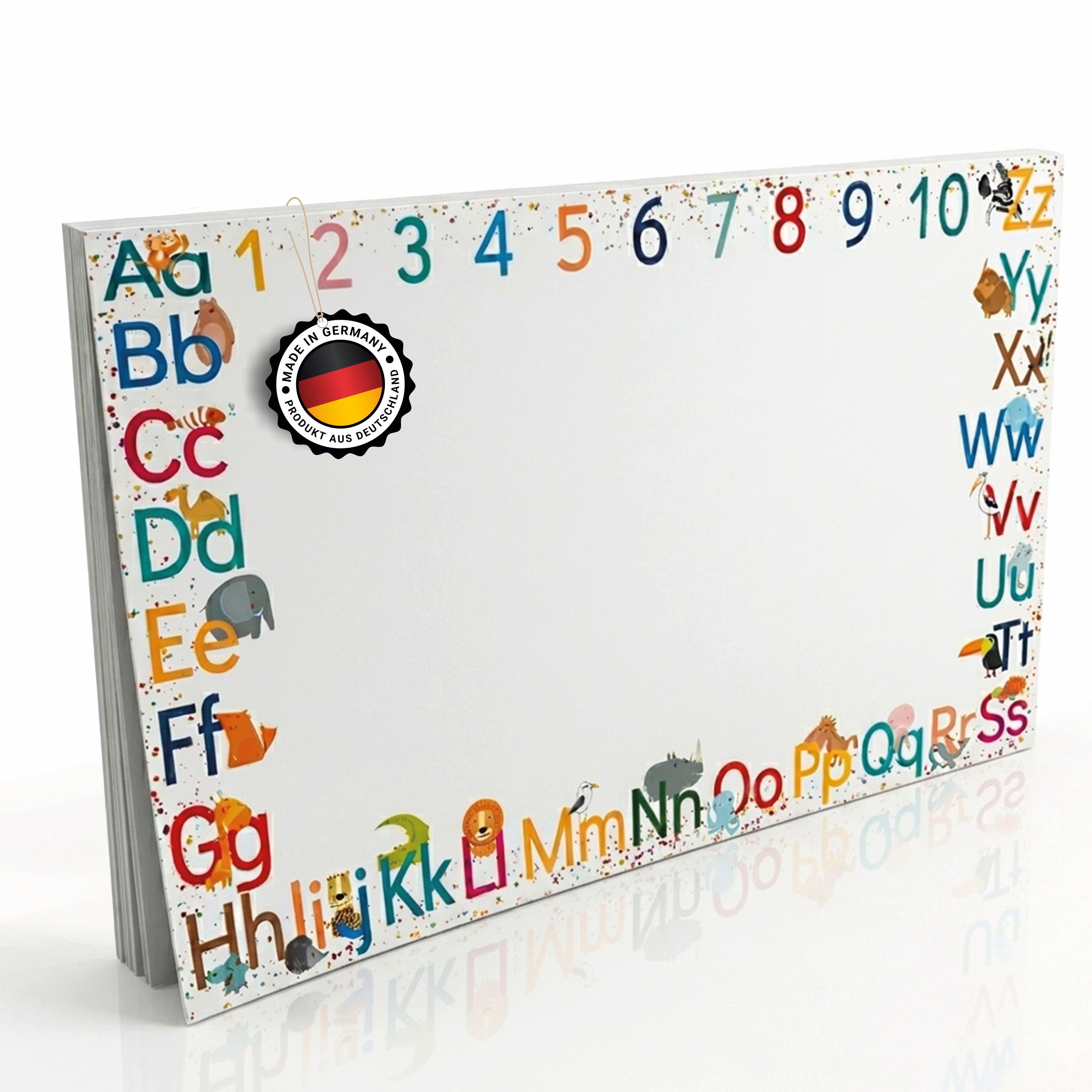 Lineo Schreibtischunterlage Schreibtischunterlage Papierblock Alphabet 60x42 cm