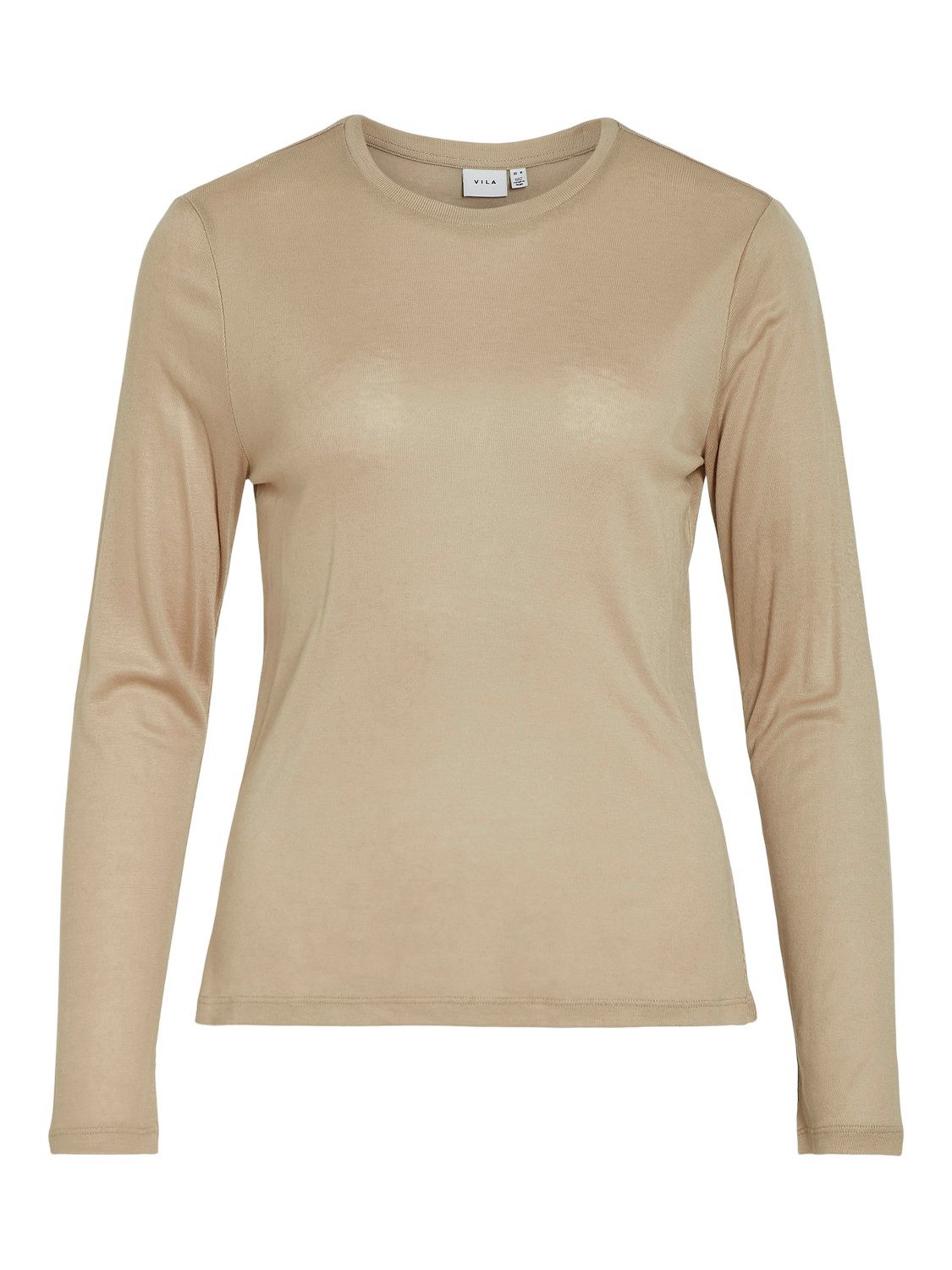 Vila T-Shirt Enger Schnitt Rundhals Langarm VIALEXIA O-NECK L/S TOP - NOOS