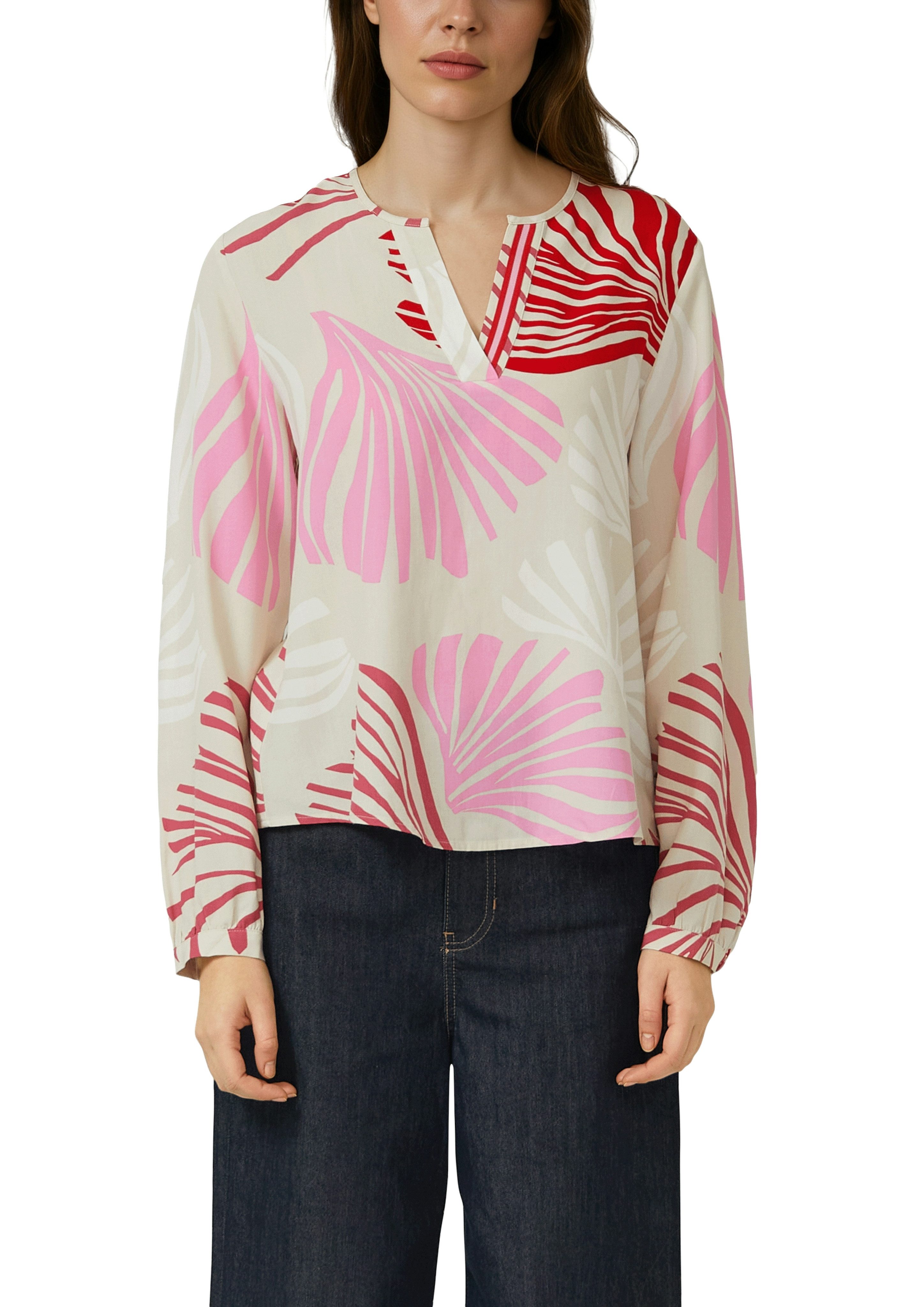 s.Oliver BLACK LABEL Langarmbluse mit floralem Muster