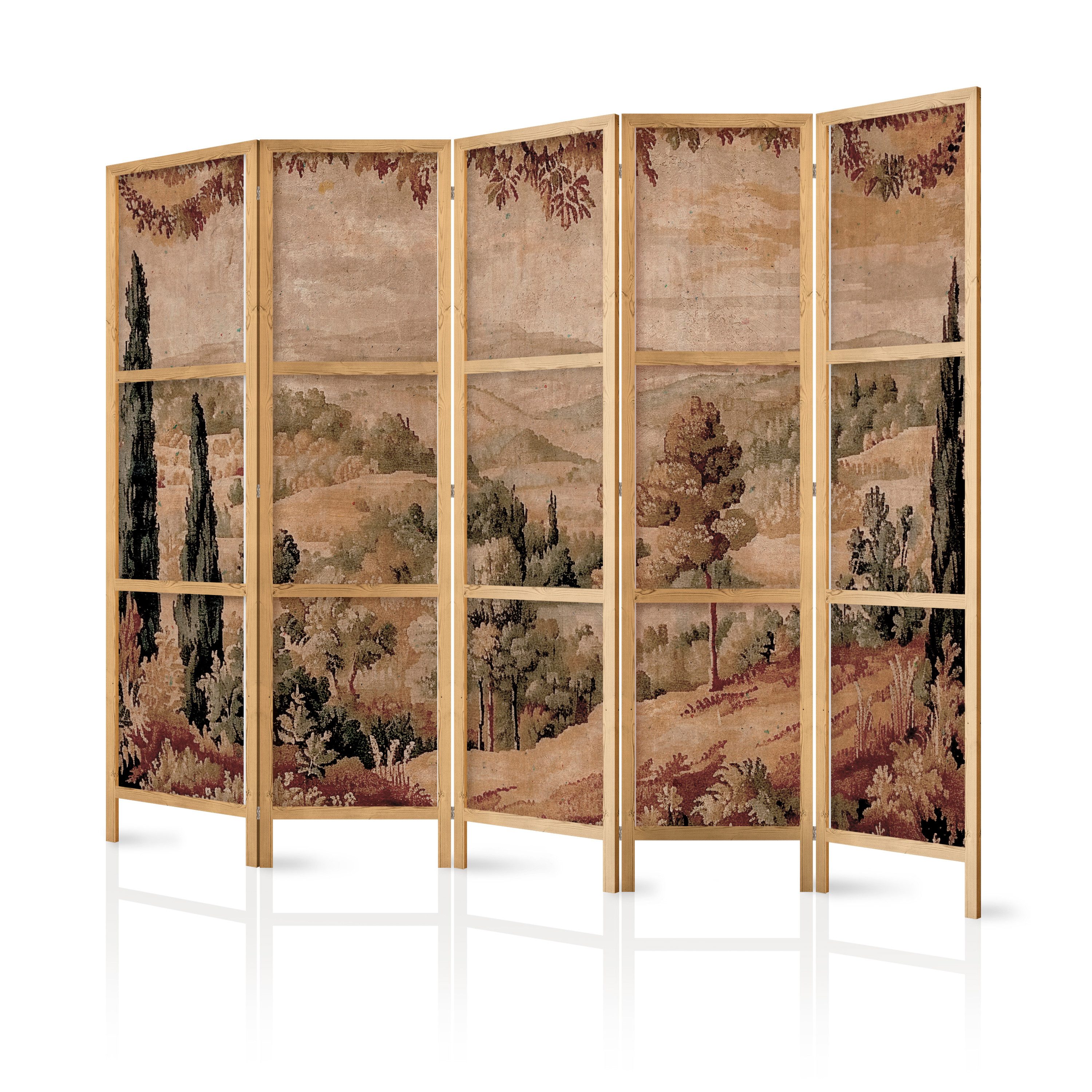 Muralo Paravent 5-teilig Japanischer Paravent klappbar Landschaft (Packung, 1 St., 225x172 cm), Für das Wohnzimmer, das Schlafzimmer