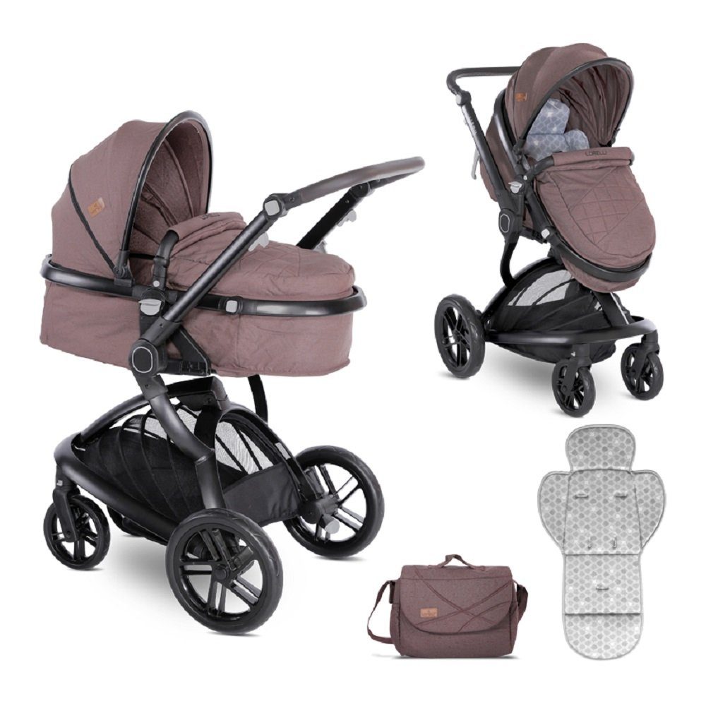 Lumina in drehbar Kombikinderwagen einem Sportsitz 1, in beige 2 Kombi-Kinderwagen Babywanne Lorelli