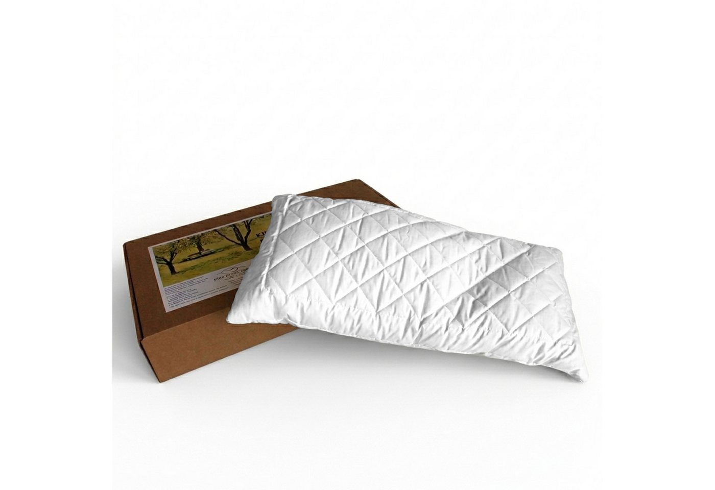 geborgenschlafen Zirbenkissen mit Naturlatex 40x80cm Nackenstützkissen – Ergonomisches Schlafkissen, Höhenverstellbar – Bio Baumwollbezug