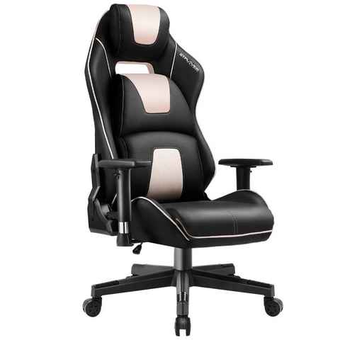 COMHOMA Gaming-Stuhl Bürostuhl Chefsessel Drehstuhl mit 4D Armlehnen Wippfunktion (Packung), 170°Neigungswinkel, maximal belastbar 150kg