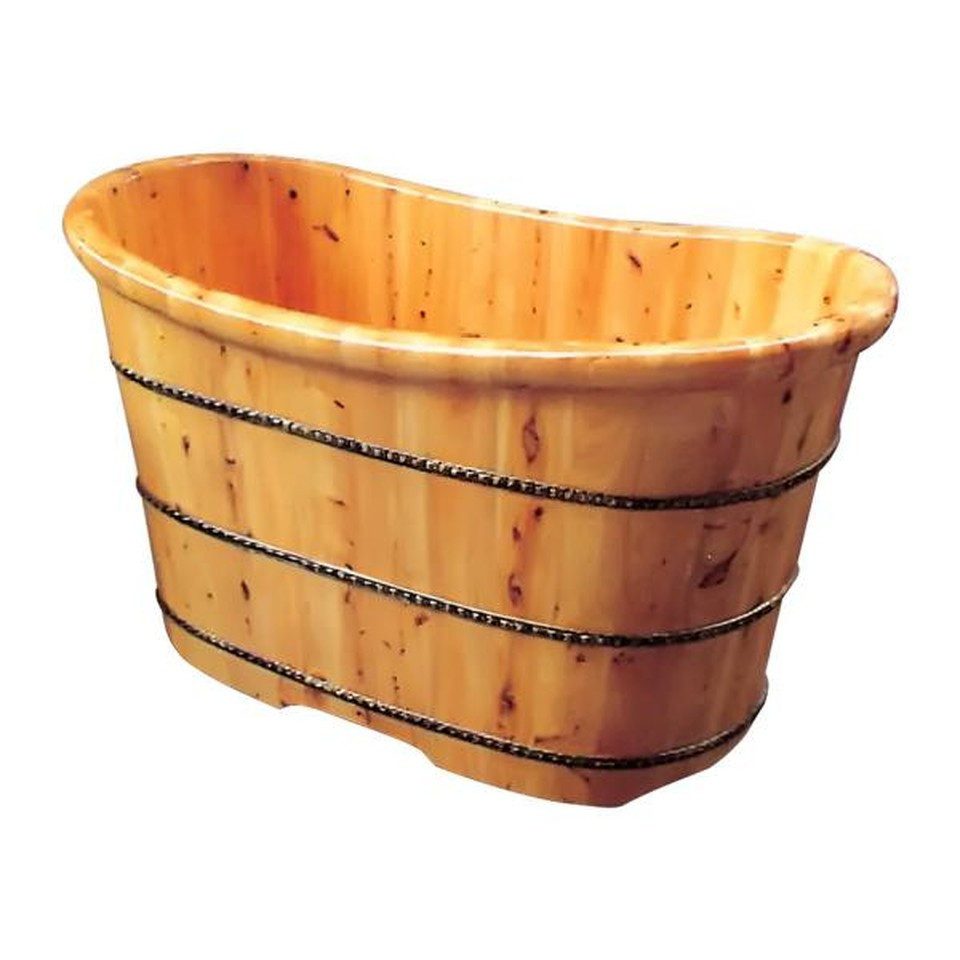 Xlmoebel Badewanne Holzbadewanne Holzzuber von XLMOEBEL in Braun, freistehend, Made in Europa