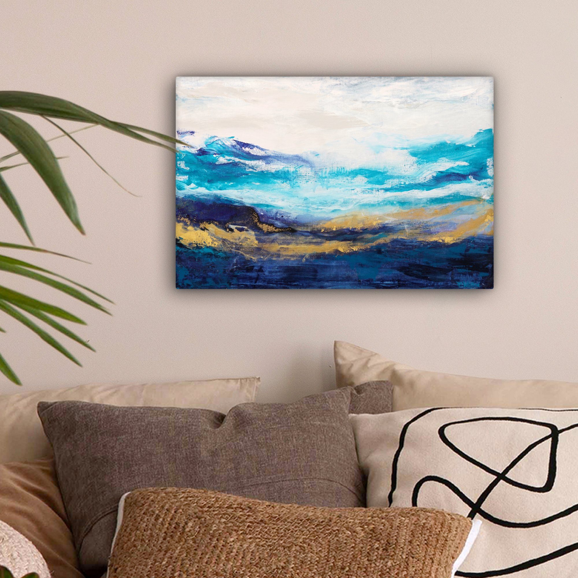 OneMillionCanvasses® Leinwandbild Blau - Malerei - Abstrakt - Farbe, Fotodr günstig online kaufen