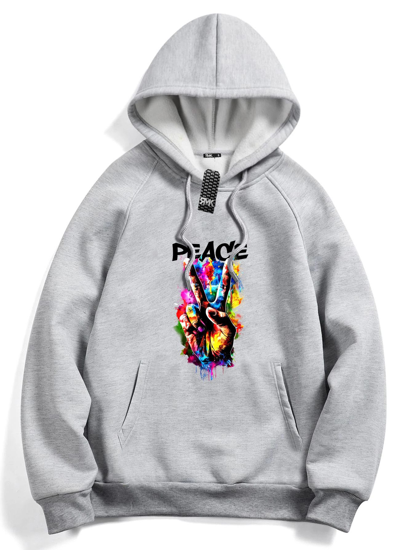 RMK Kapuzenpullover Damen Hoodie Pullover mit Kapuze Pulli Frieden Peace