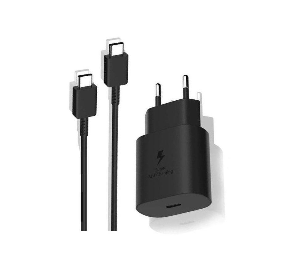 Ventarent Schnellladegerät USB C für Samsung Galaxy S25 S24 S23 S22 S21 S20 USB-Ladegerät (2770,00 mA, Set, 2-tlg., 1x Adapter USB-C 25 Watt + 1x Ladekabel USB-C auf USB-C, Schnellladekabel & Netzteil mit Fast Charging)