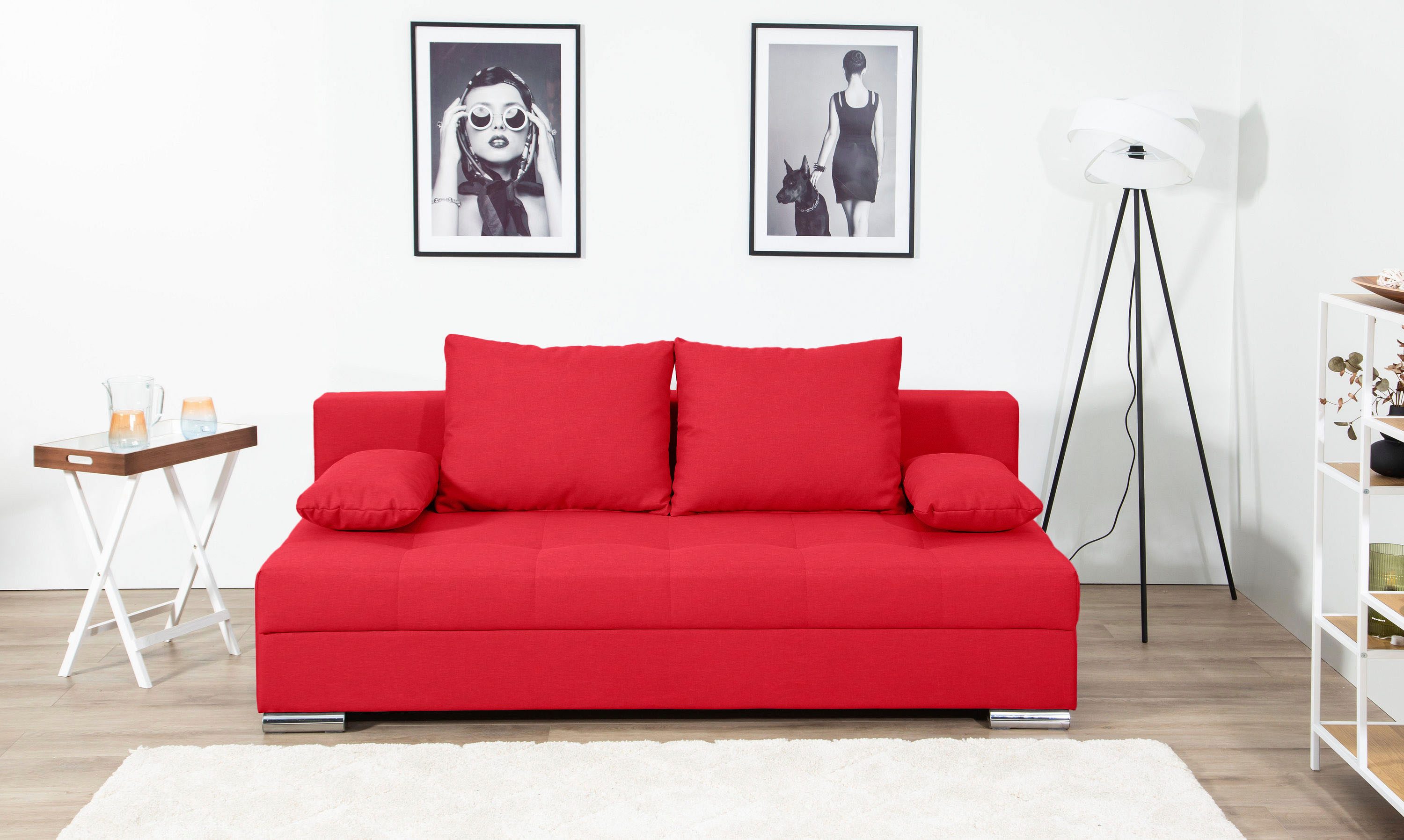 COLLECTION AB Schlafsofa Tania, B: 194 cm, Liegefl. 140x194 cm, Federkern, Schlafcouch mit Gästebett inklusive Rückenkissen