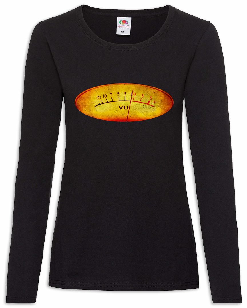 Langarmshirt Vu Volume Units Meter I Damen Langarmshirt Decibel Music Bass Retro