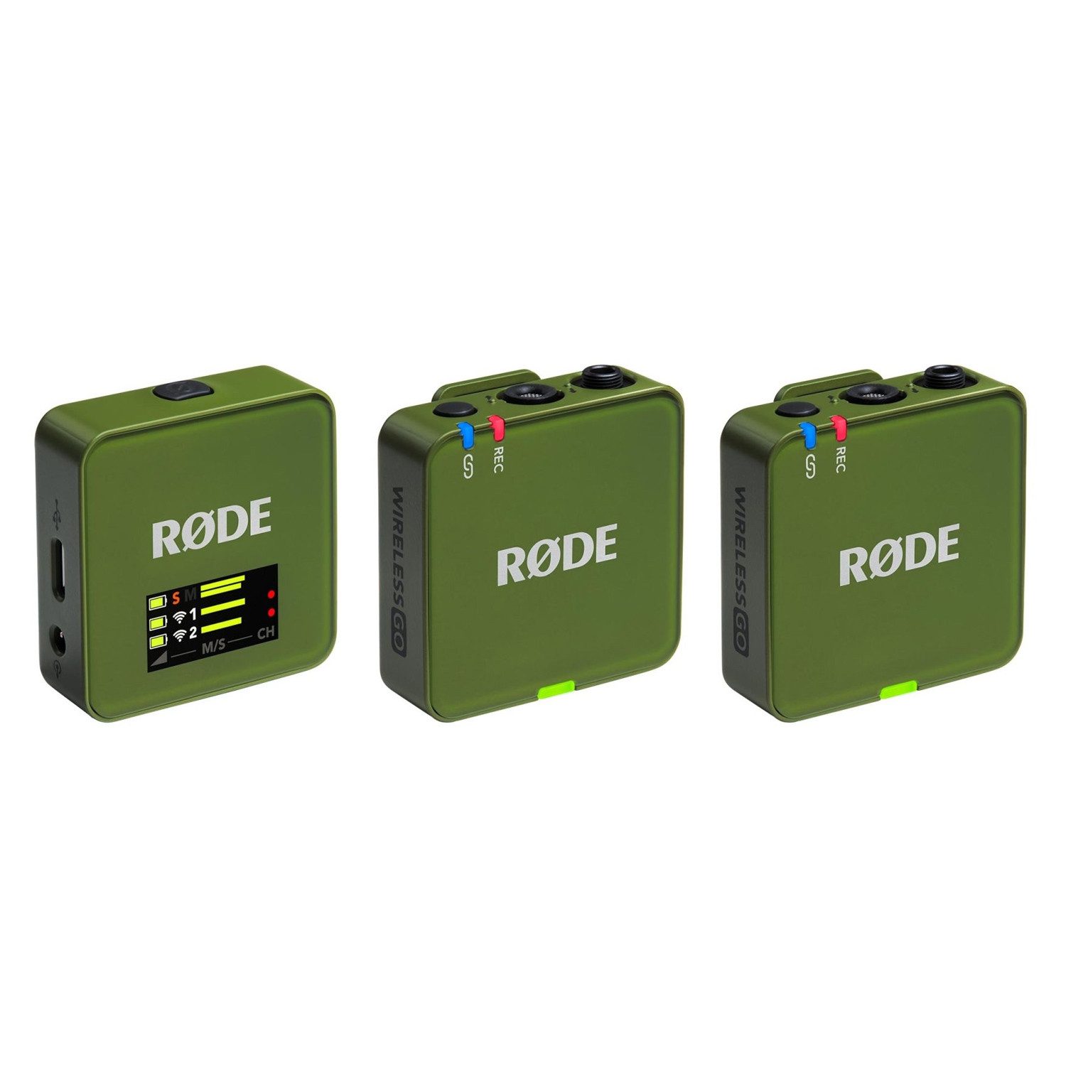 RØDE Rode Mikrofon-Funksystem Wireless GO Gen 3 Moss Khaki Digitales Aufnahmegerät (32 Bit Float Recording)