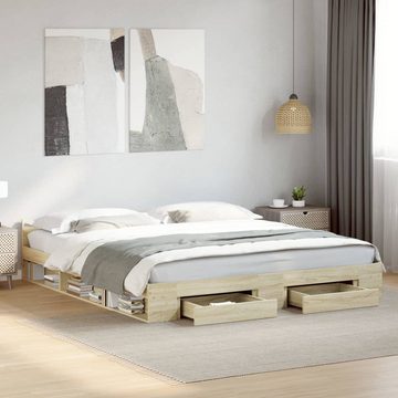 vidaXL Bett Bettgestell mit Schubladen Sonoma-Eiche 180x200cm Holzwerkstoff