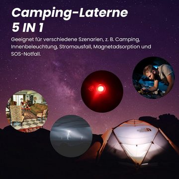 Gontence LED Laterne IP44, 1000 Lumen, mit Solar und USB aufladbar, tragbare Campinglampe, Solar-Ladepanel mit 360-Grad-Lichtquelle