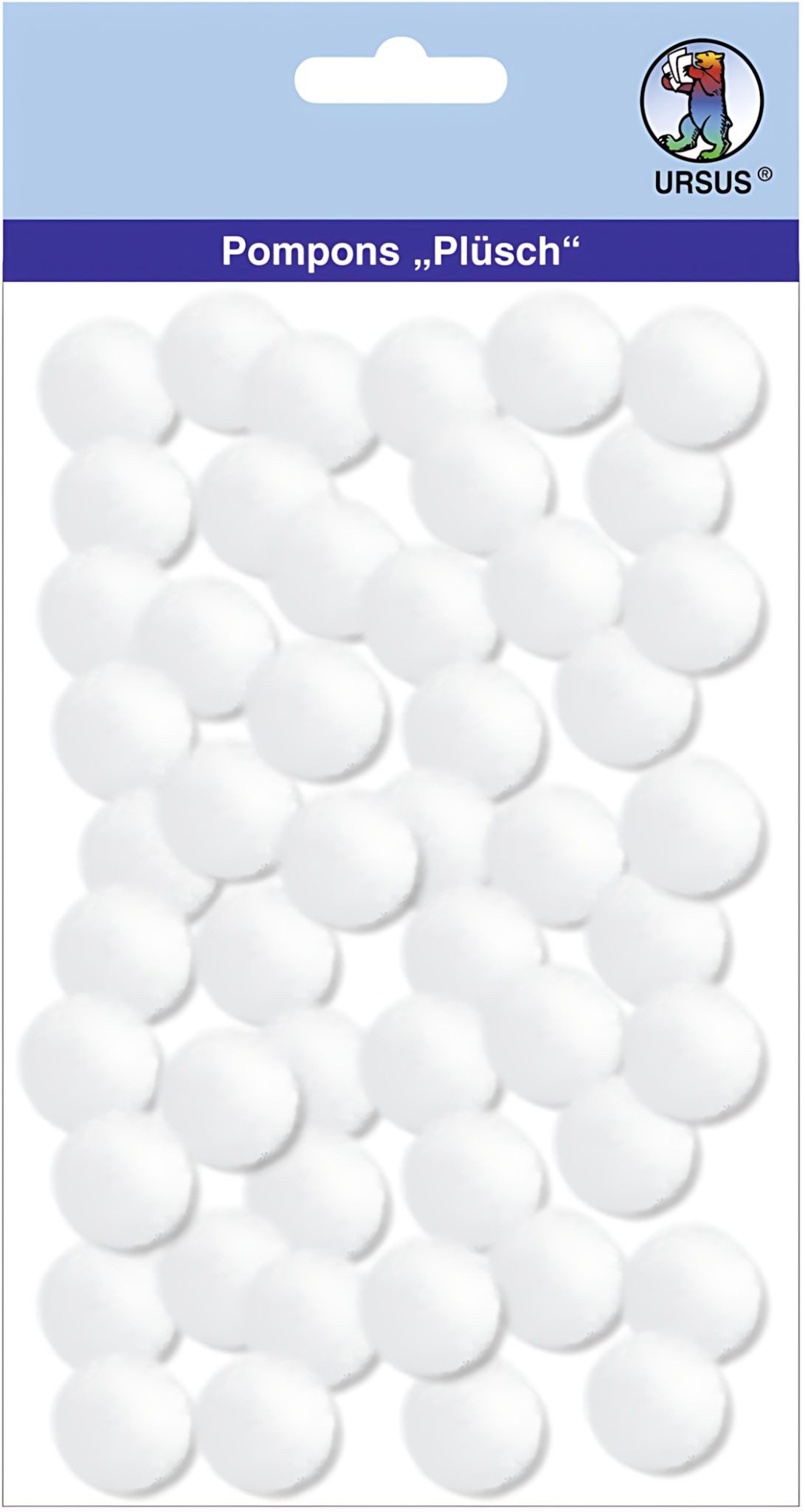 URSUS Bastelperlen Ursus PLÜSCH POMPONS 20MM 50 STÜCK, WEIß