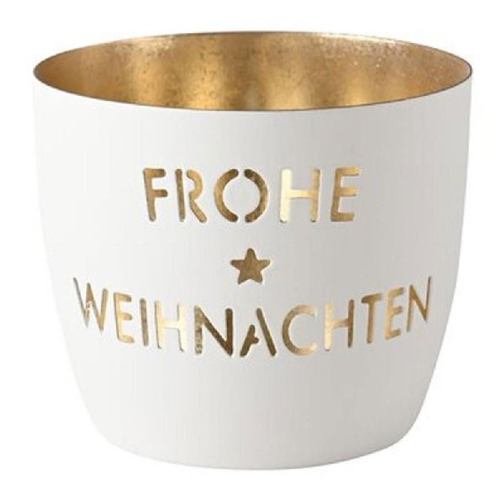 Giftcompany Windlicht Windlicht Madras Frohe Weihnachten Weiß Gold günstig online kaufen