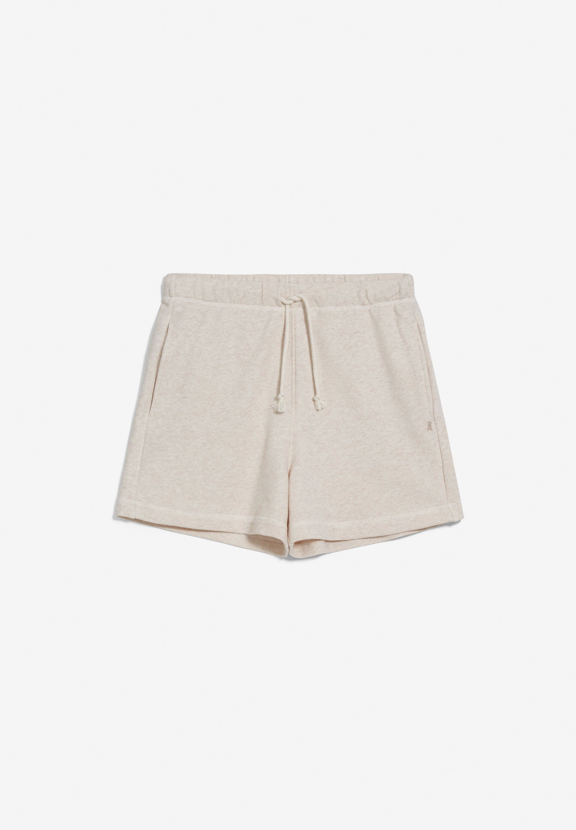 Bio-Baumwoll Armedangels Mix (1-tlg) Shorts Shorts Damen LUZIAANA desert aus light melange