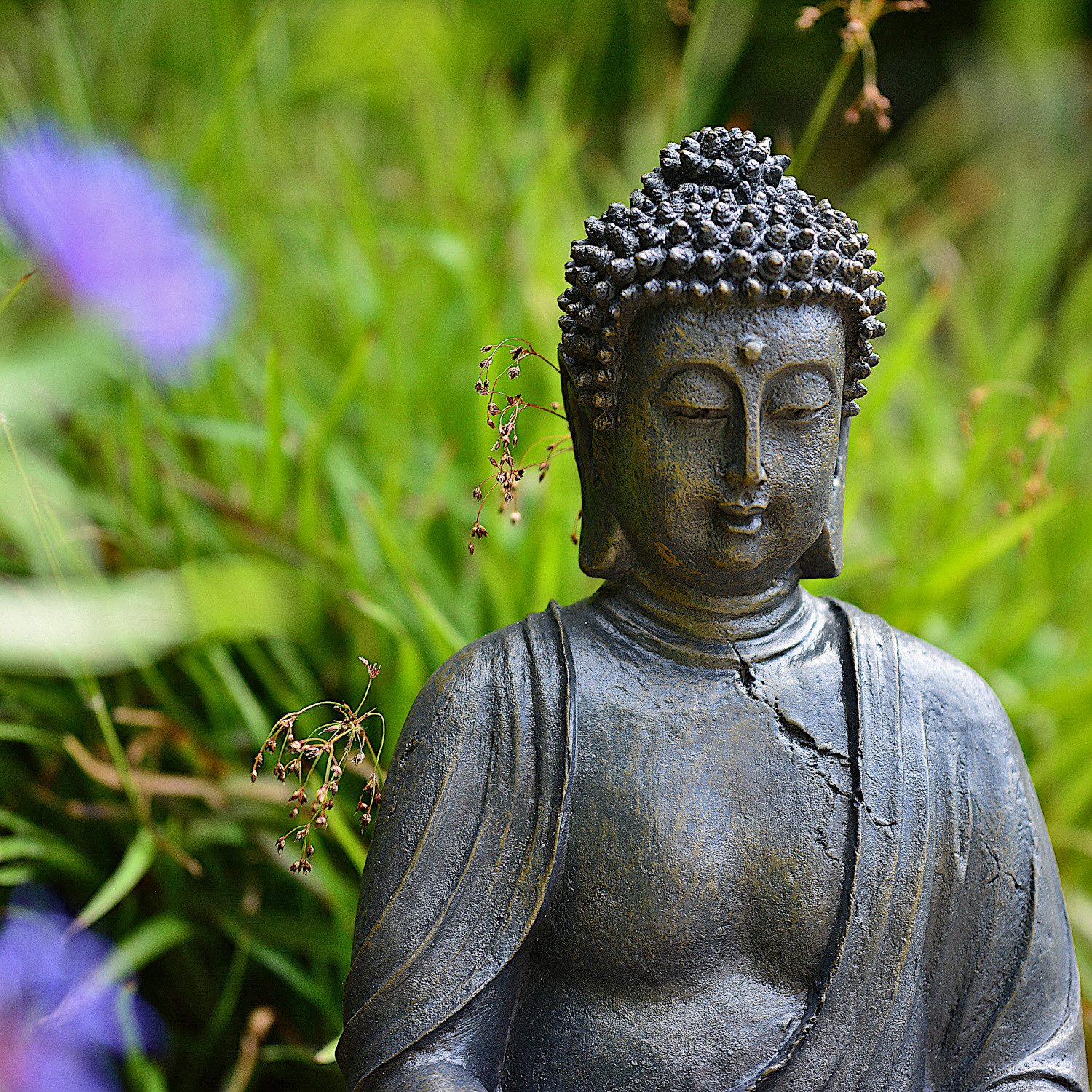 INtrenDU Gartenfigur Dhyana-Buddha Garten Buddha Figur 38cm