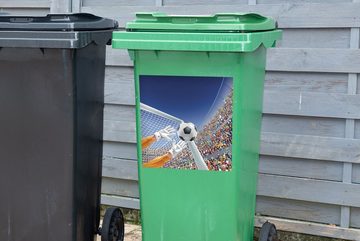 MuchoWow Wandsticker Eine Illustration eines Torwarts, der den Fußball stoppt - Junge - (1 St), Mülleimer-aufkleber, Mülltonne, Sticker, Container, Abfalbehälter
