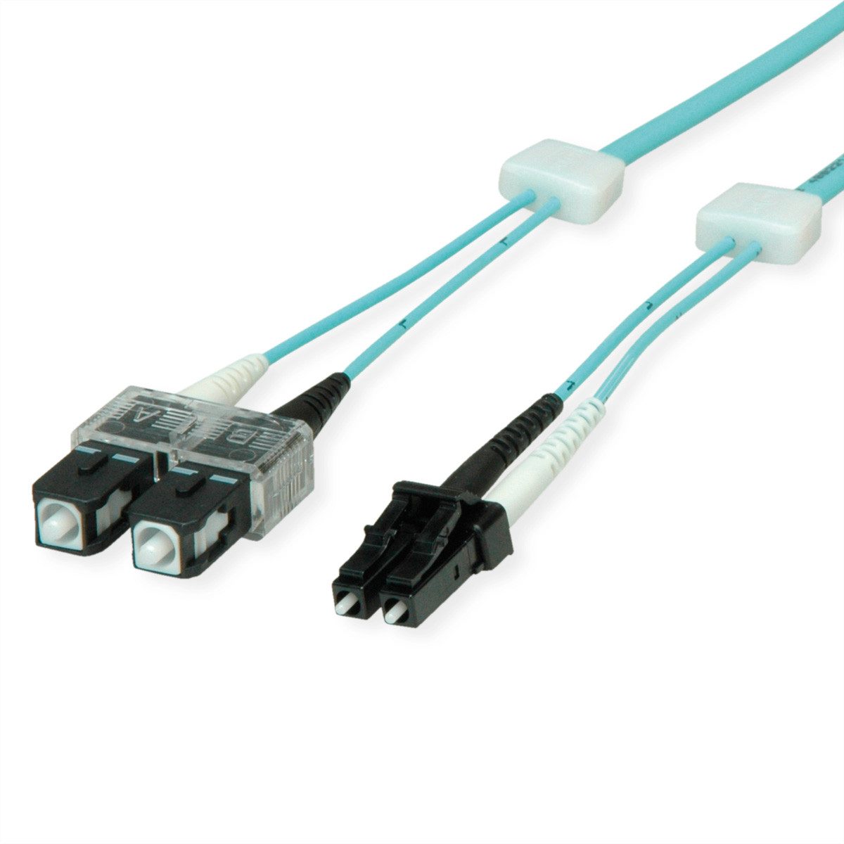 Easylan LWL-LED-Patchkabel duplex 50/125µm OM3, LC/SC Glasfaserkabel, (100.0 cm)