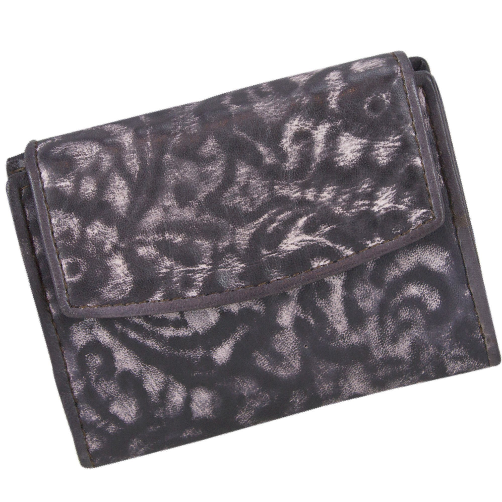 Sunsa Geldbörse Kleine Leder Geldbeutel Vintage Portemonnaie Brieftasche Damen, echt Leder, Vintage Style, mit RFID-Schutz, zeitlos D.braun